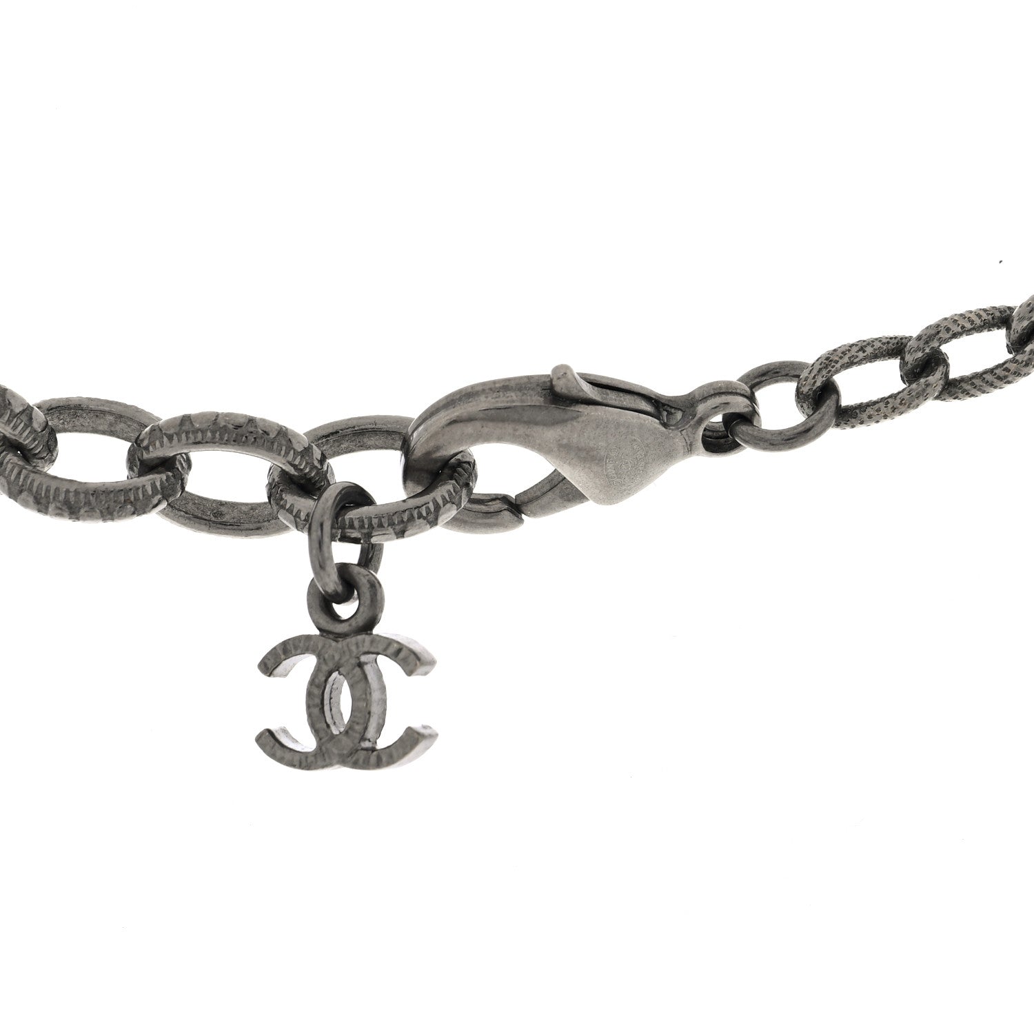 Crystal Baguette CC Double Strand Necklace Silver