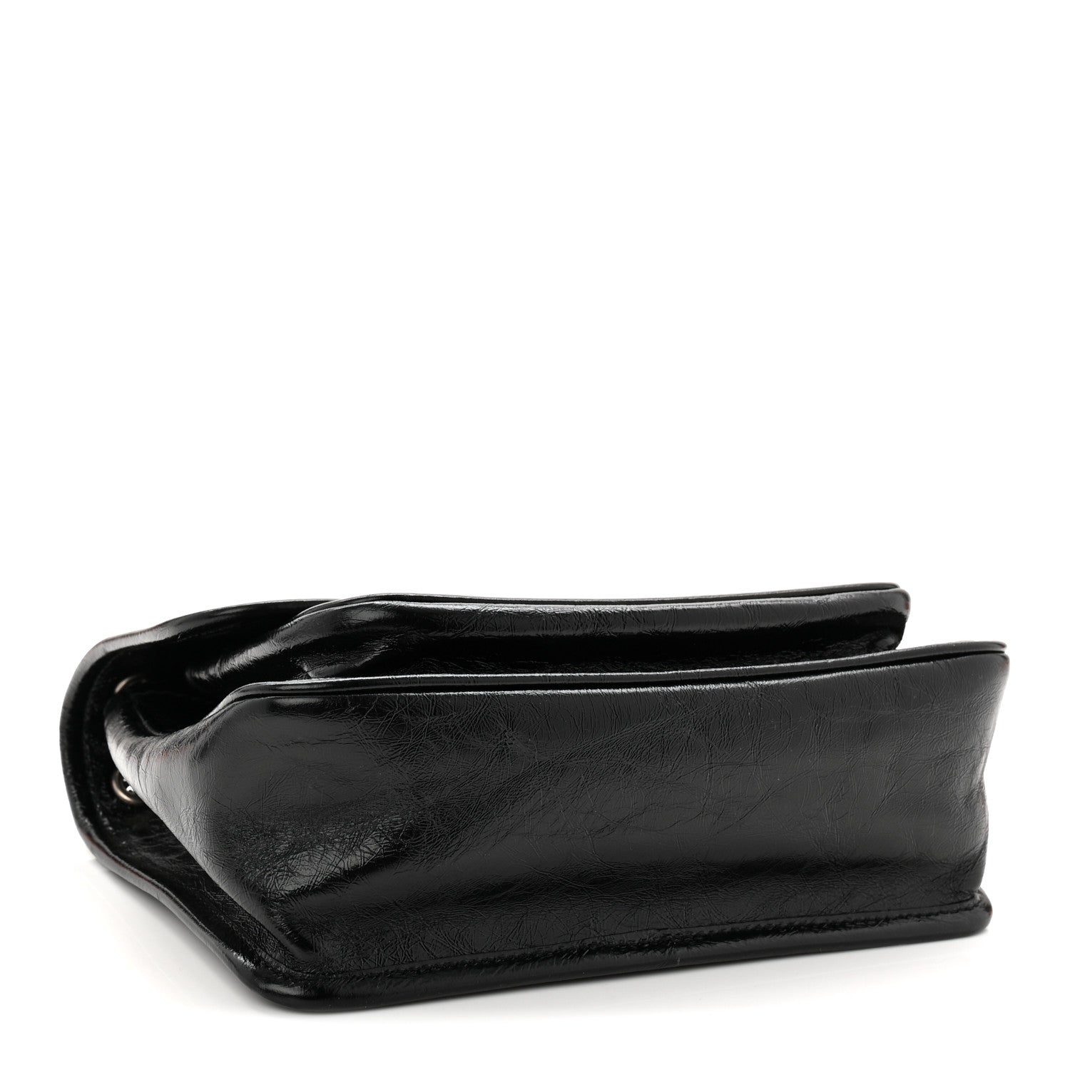 Crinkled Calfskin Matelasse Monogram Baby Niki Chain Satchel Black