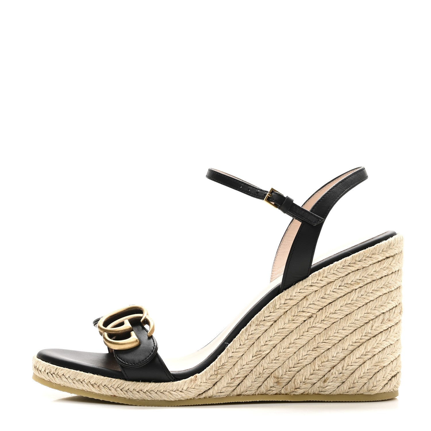 Galassia Aitana Espadrille 10/95mm Wedge Sandals 36.5 Black