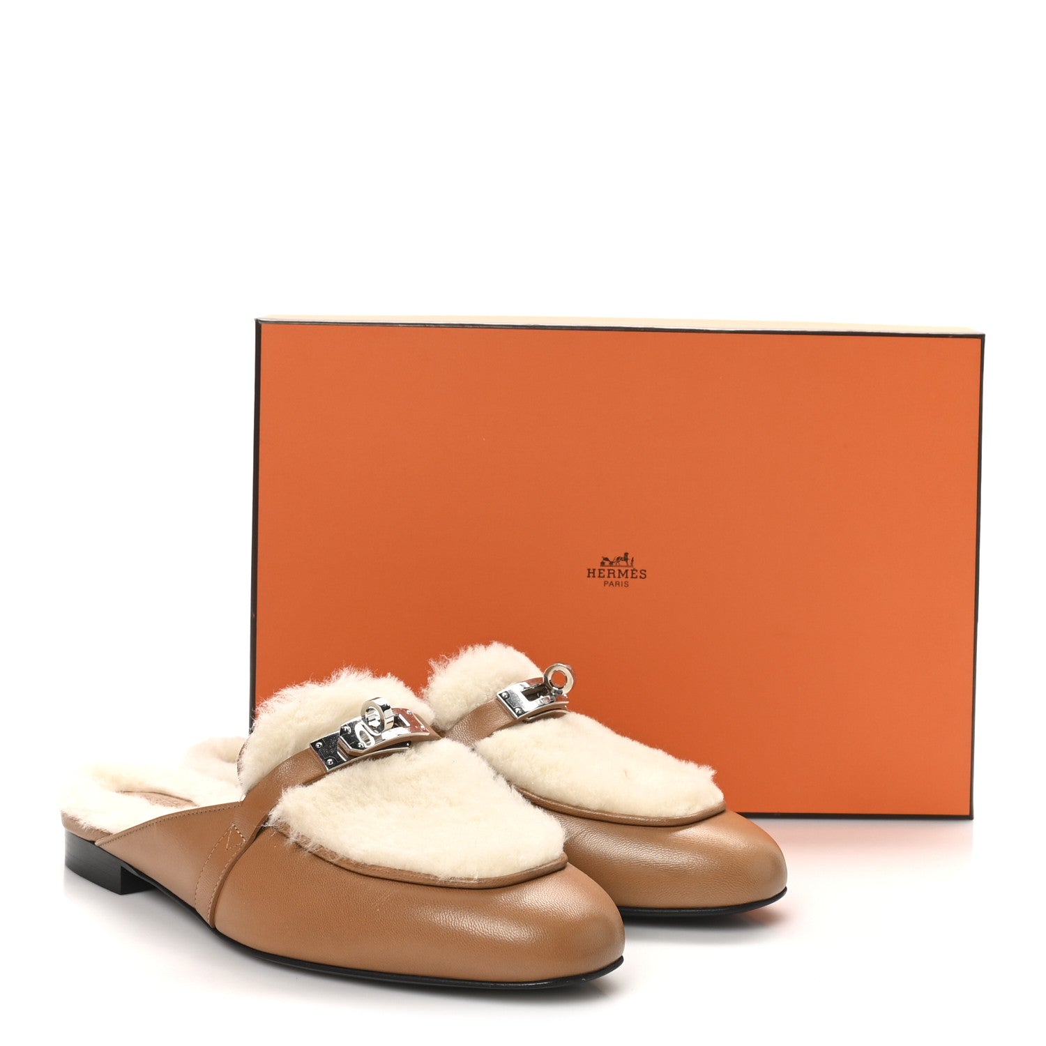 Goatskin Shearling Womens Oz Mules 38.5 Naturel Ecru