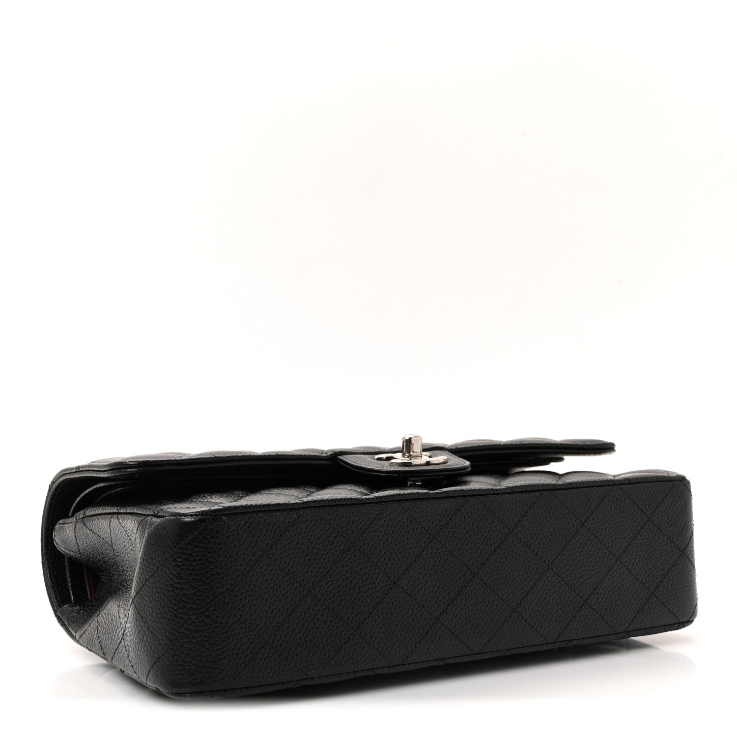 Caviar Quilted Medium Double Flap Black