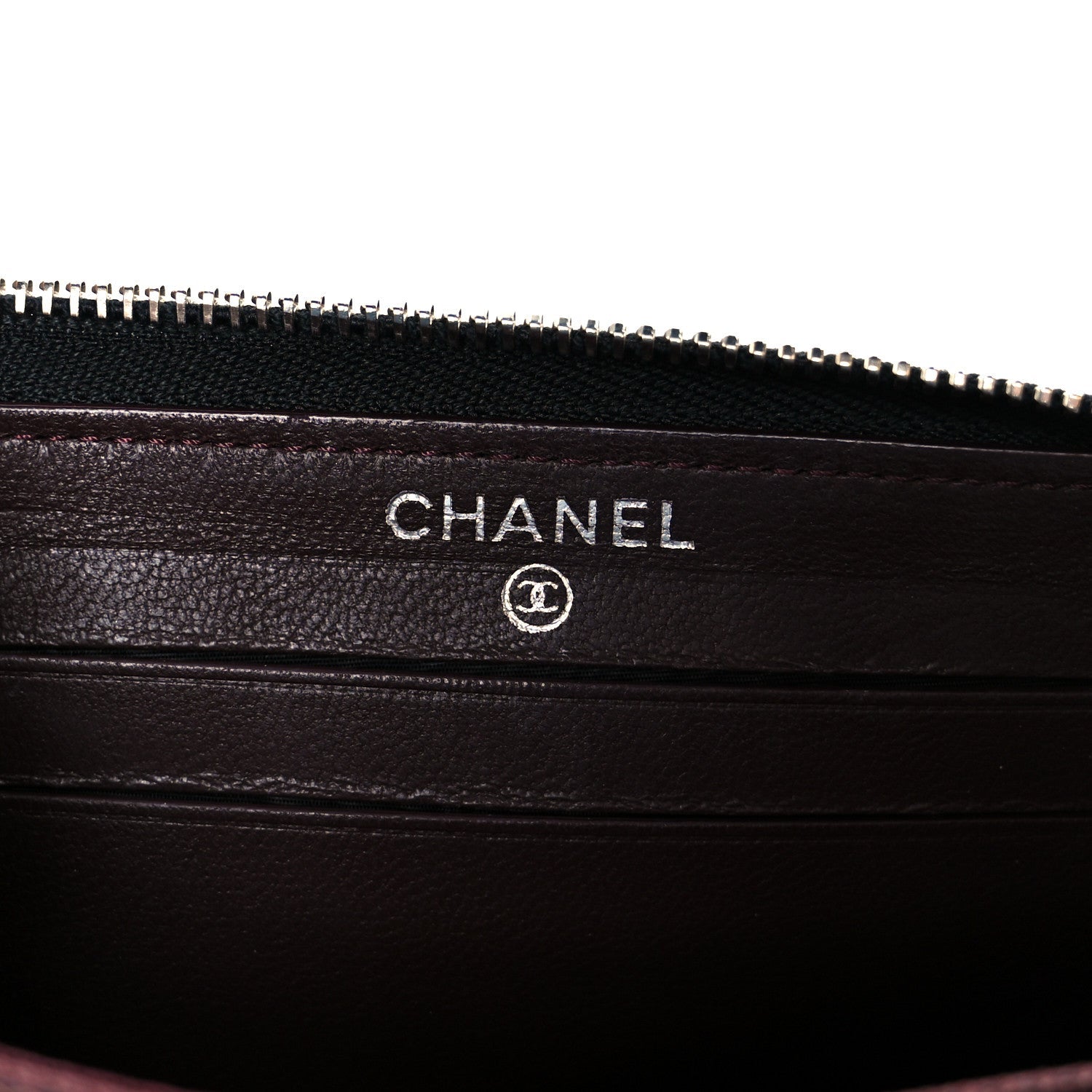 Lambskin Quilted Medium Zip Around Wallet Black