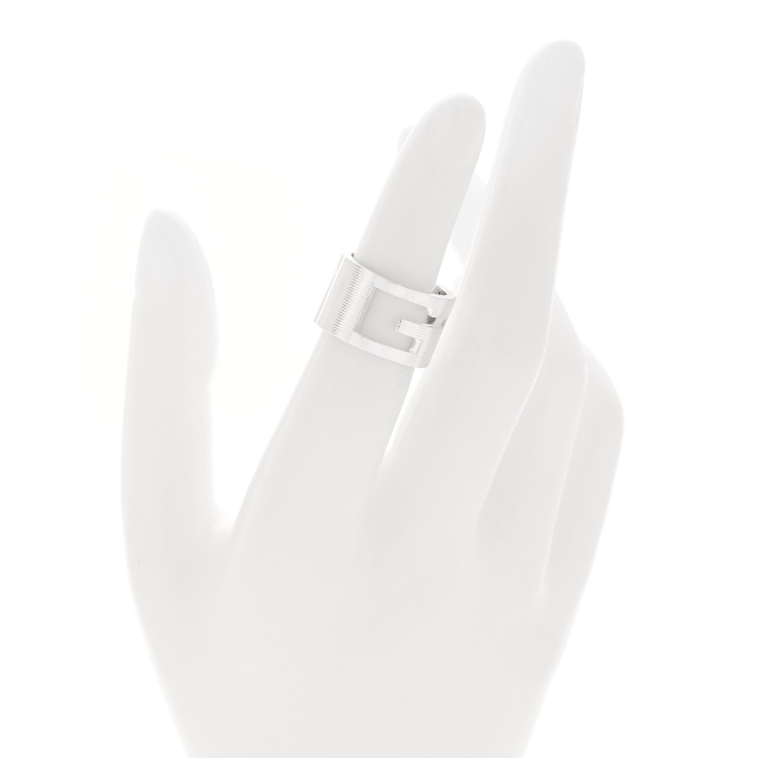Sterling Silver Wide G Cutout Ring 49 5