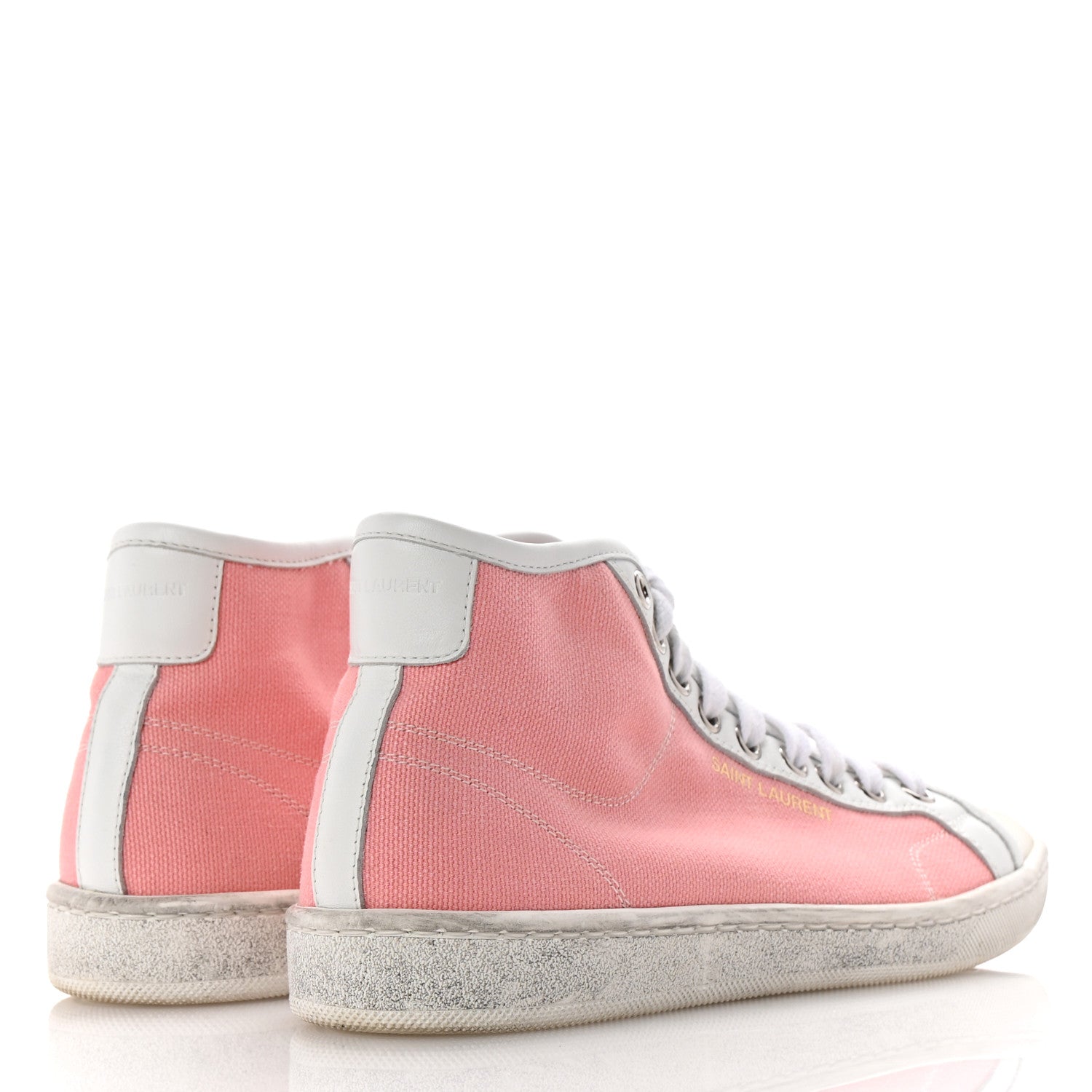 Canvas Elba Court Classic SL/39 Mid Top Sneakers 35.5 Pink White