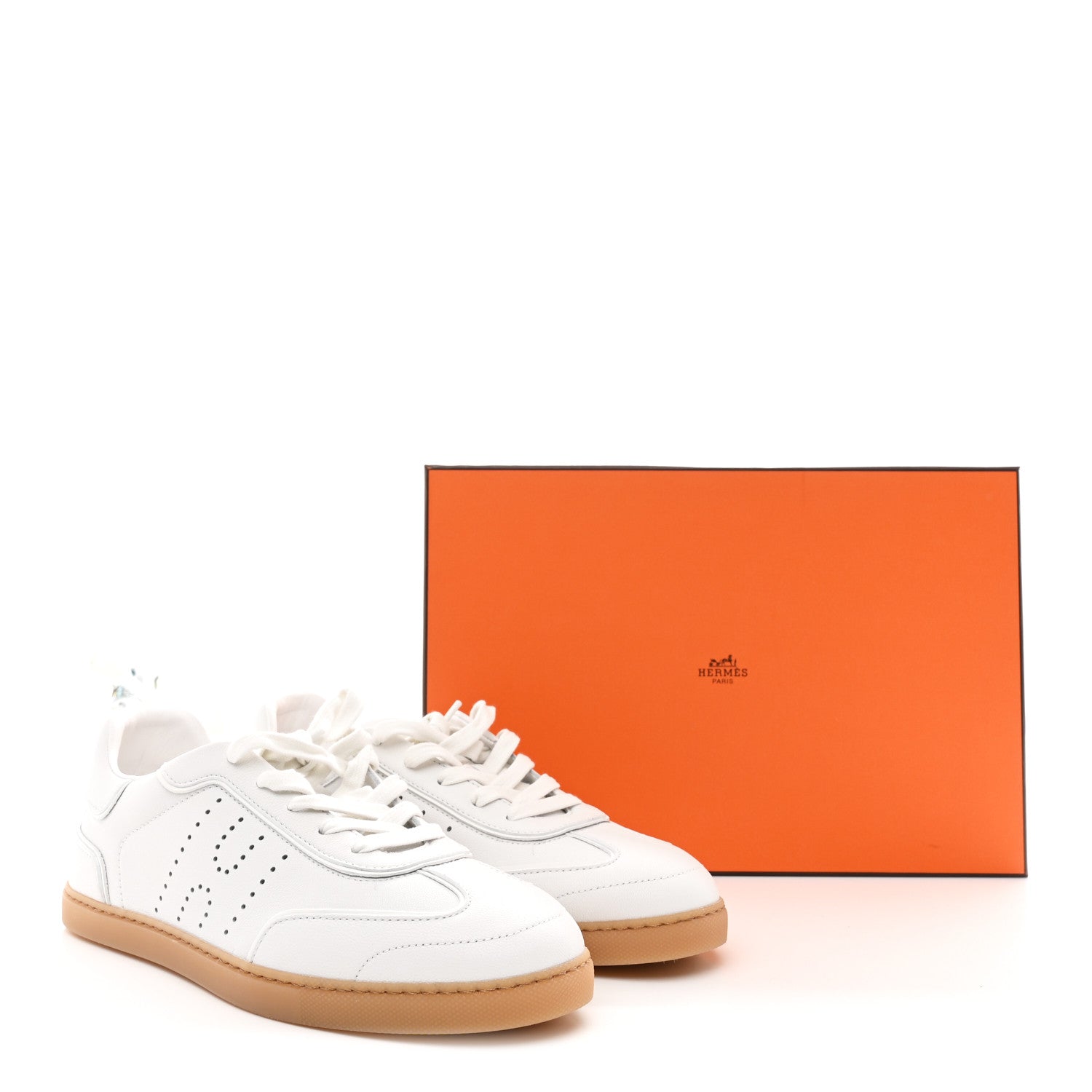 Sport Goatskin Calfskin Match Sneakers 38.5 White