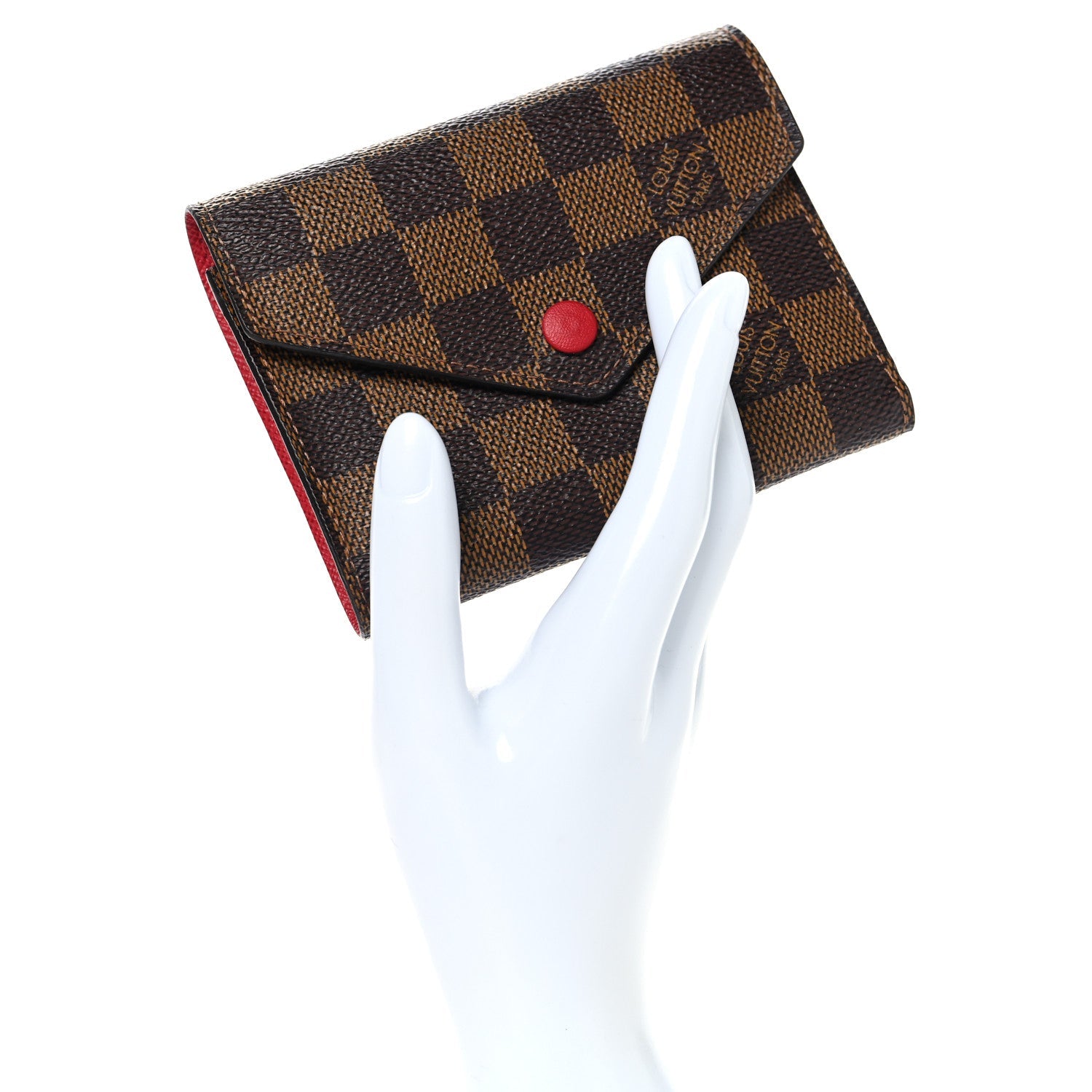 Damier Ebene Victorine Wallet Red