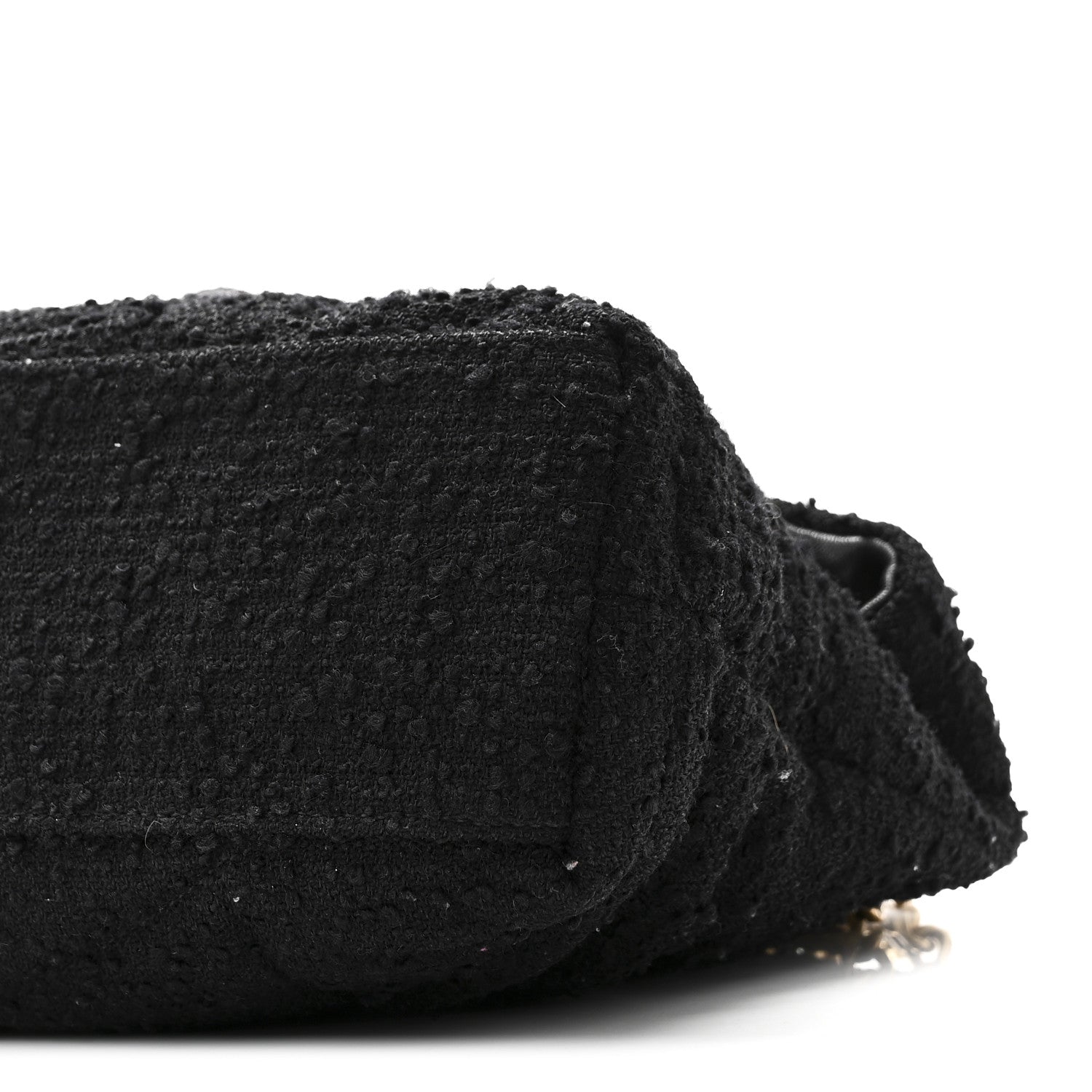 Boucle Tweed Quilted Small Loulou Puffer Monogram Chain Satchel Black