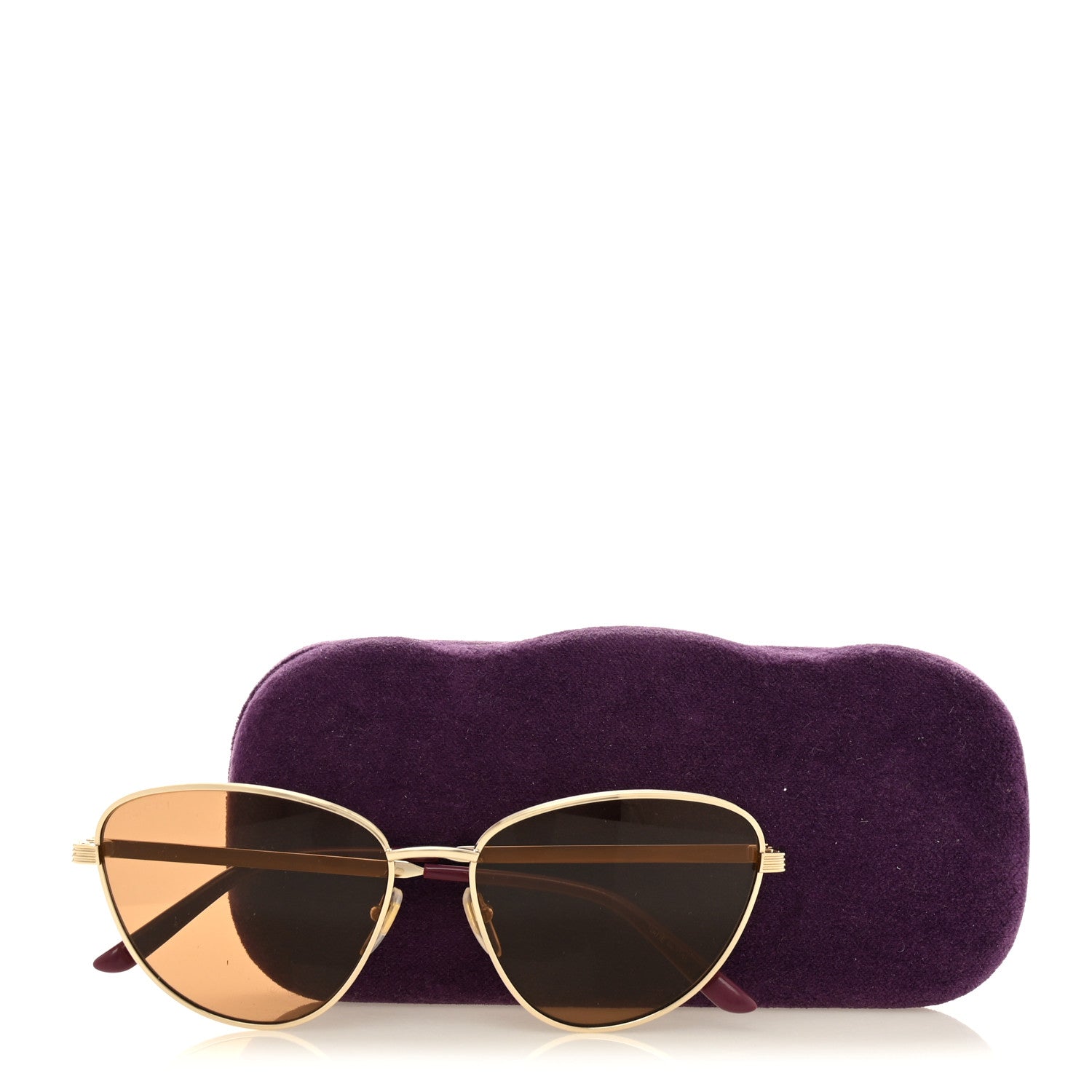 Metal Cat Eye Sunglasses Gold Purple