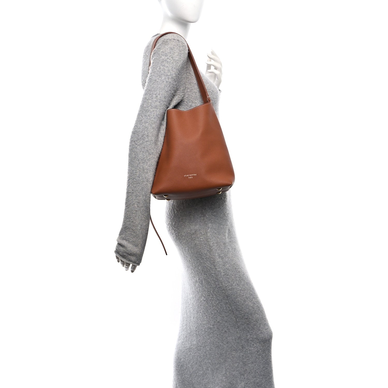 Grained Calfskin Low Key Hobo PM Cognac