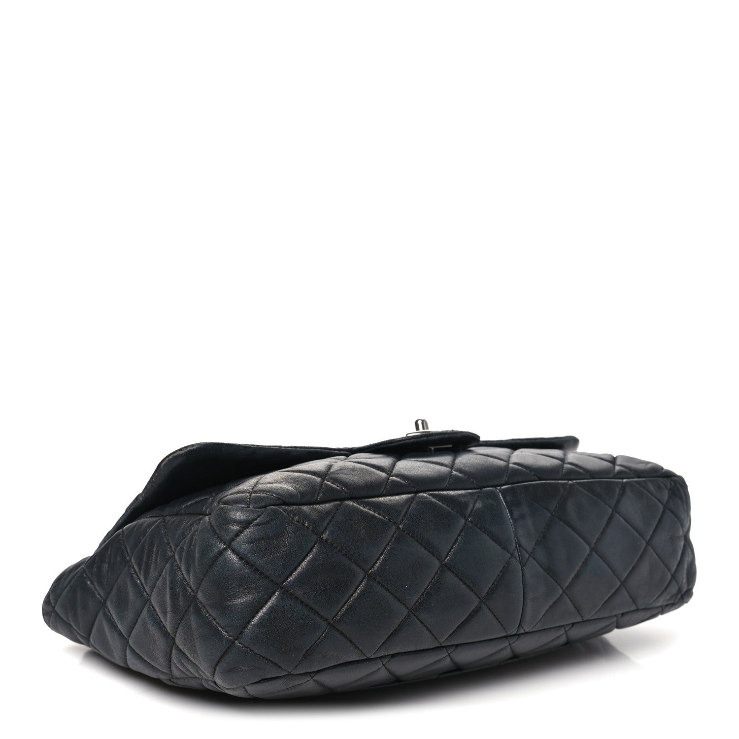 Lambskin Quilted Jumbo Single Flap Black