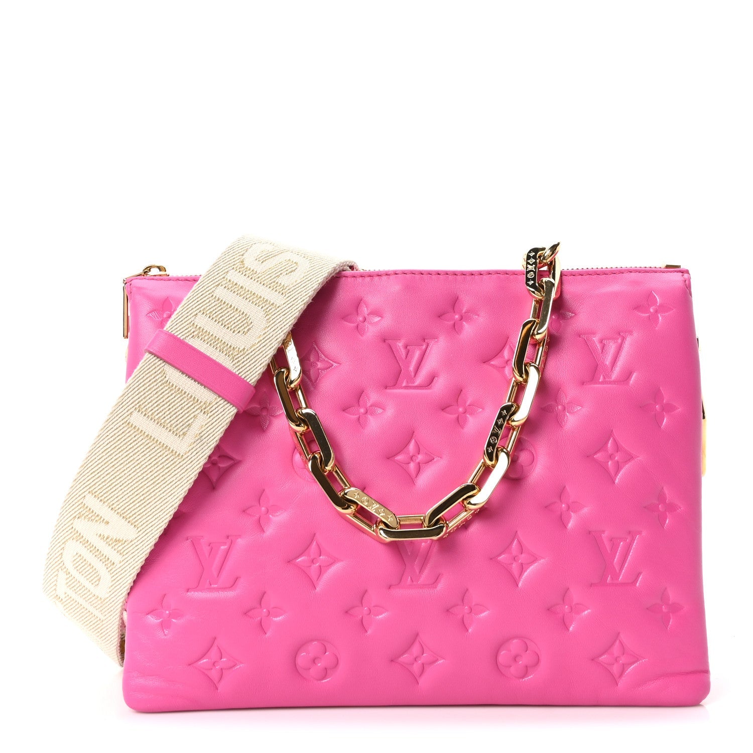 Lambskin Embossed Monogram Coussin PM Rose Miami