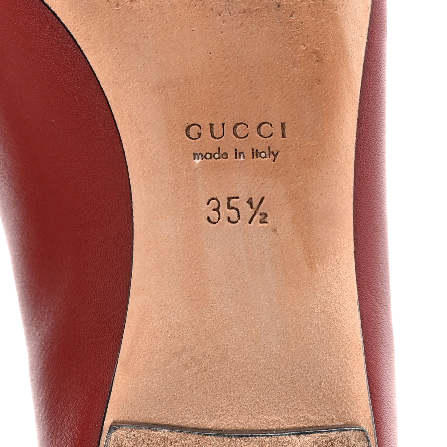 Calfskin Horsebit Ballerina Flats 35.5 Red