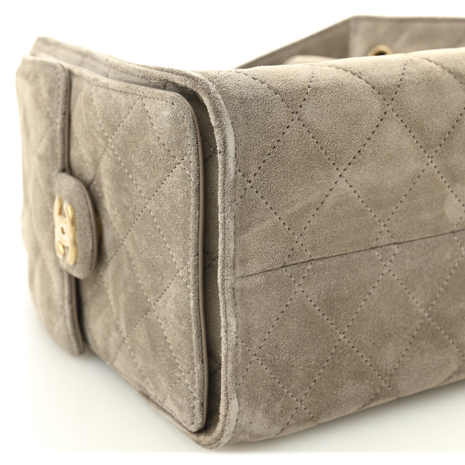 Suede Quilted Small Chanel 25 Handbag Dark Grey