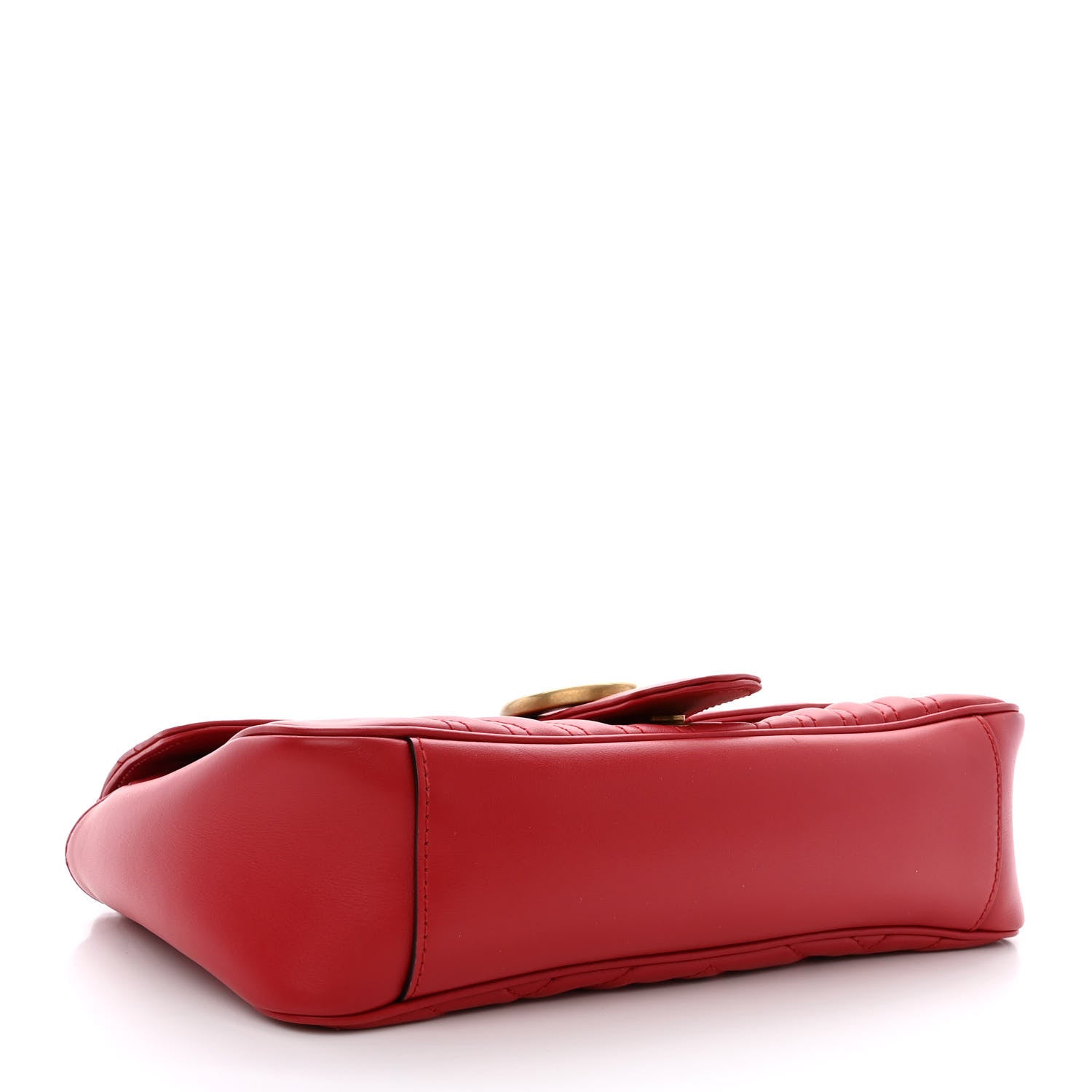 Calfskin Matelasse Small GG Marmont Shoulder Bag Hibiscus Red