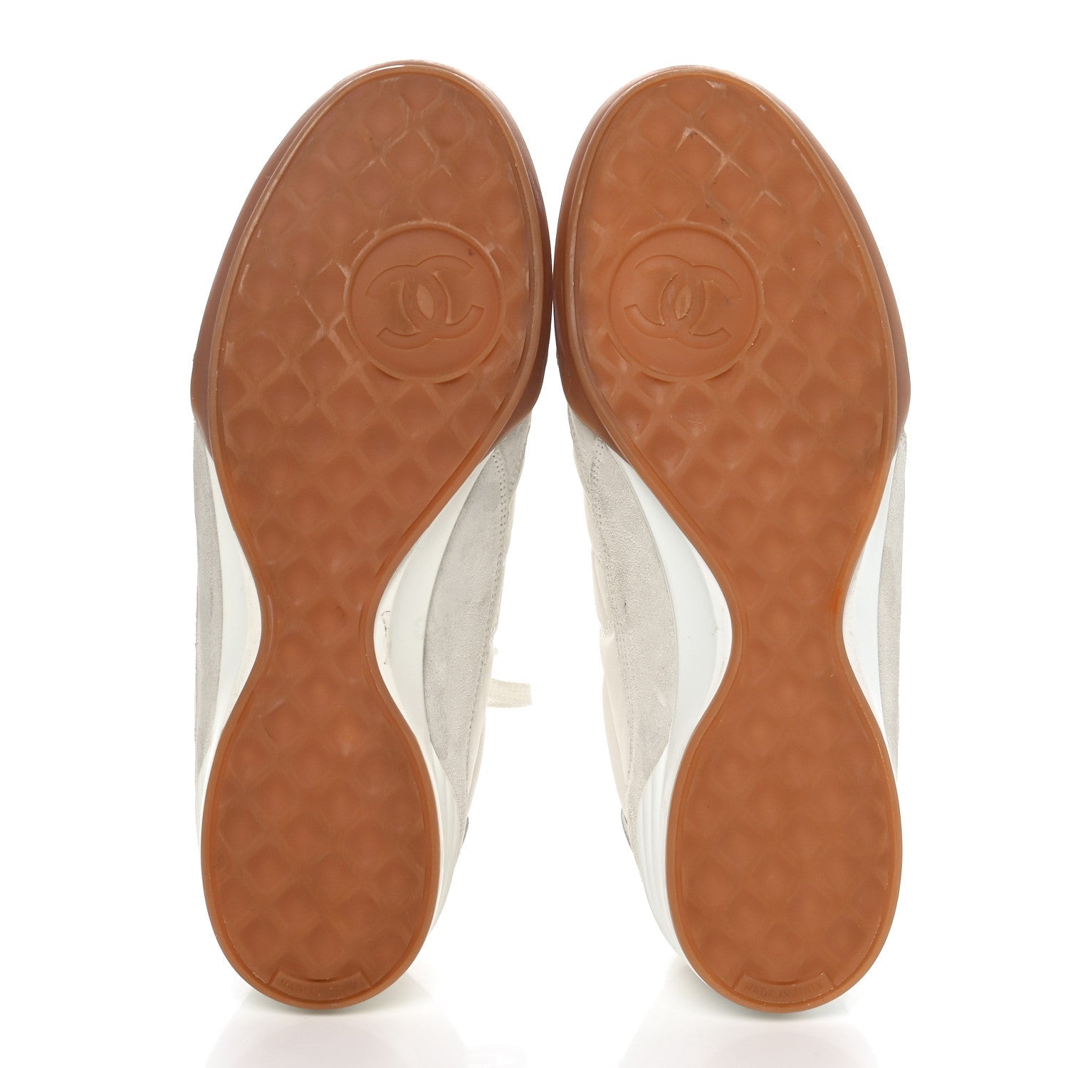 Suede Calfskin Quilted Sneakers 40 White