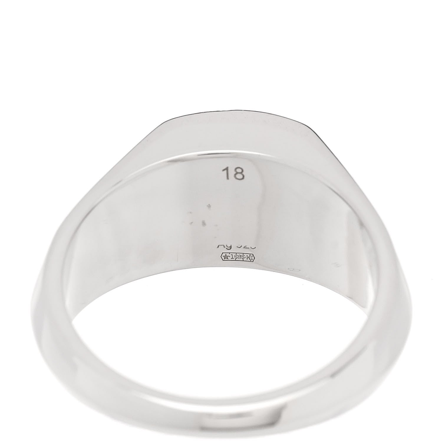Sterling Silver 10mm Trademark Ring 58 8.25