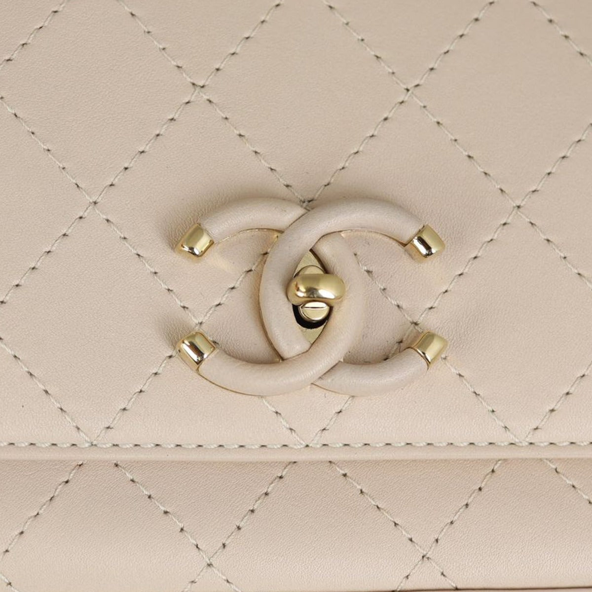Chanel Calfskin CC Quilted Flap Bag
