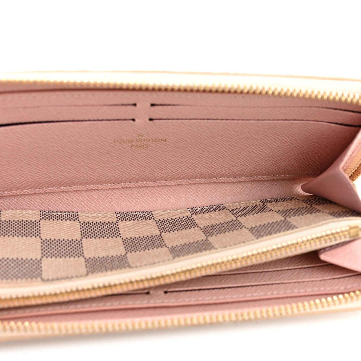 Damier Azur Clemence Wallet Rose Ballerine
