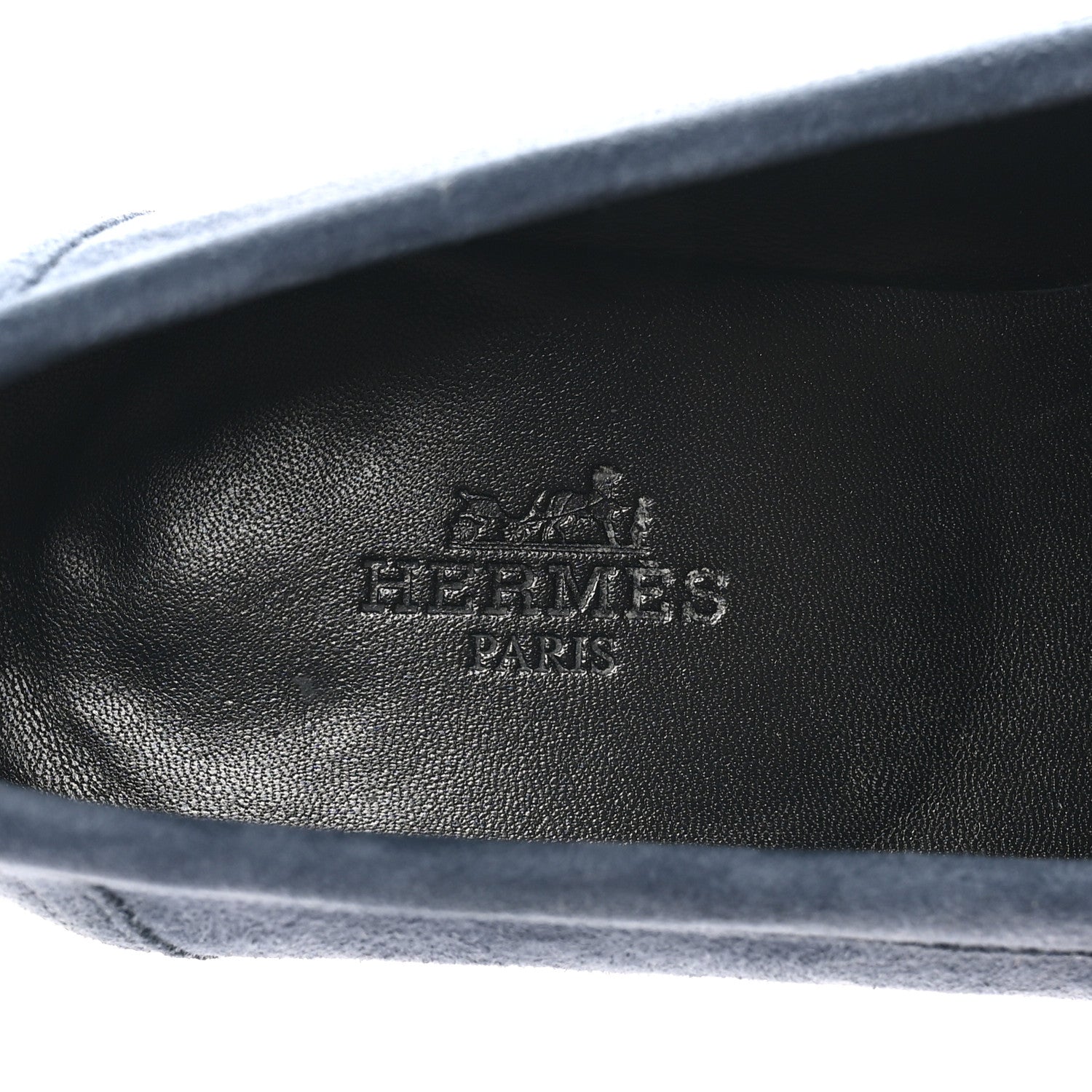 Suede Goatskin Womens Royal Loafers 35.5 Bleu Celeste