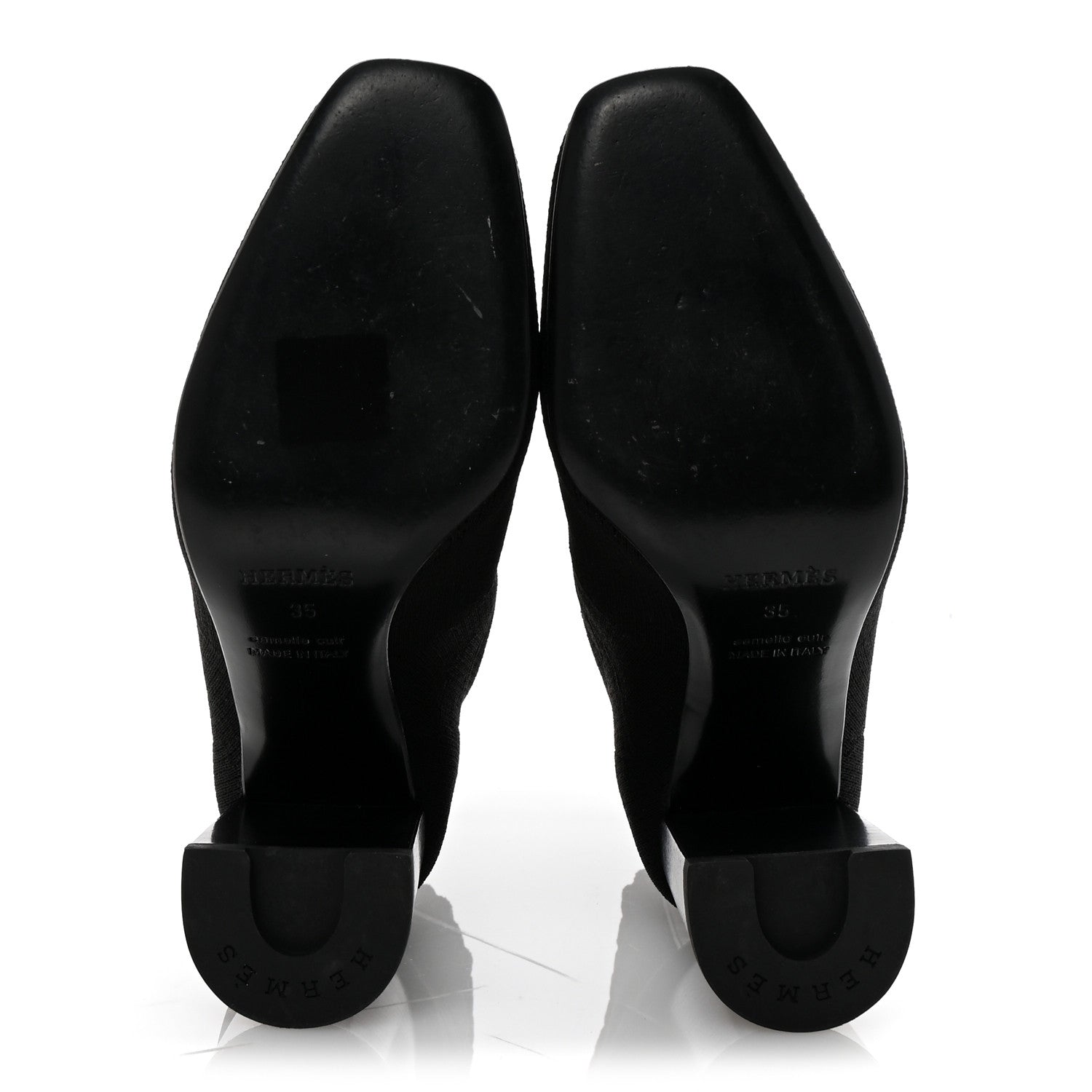 Knit Calfskin Volver 60 Ankle Boots 35 Black
