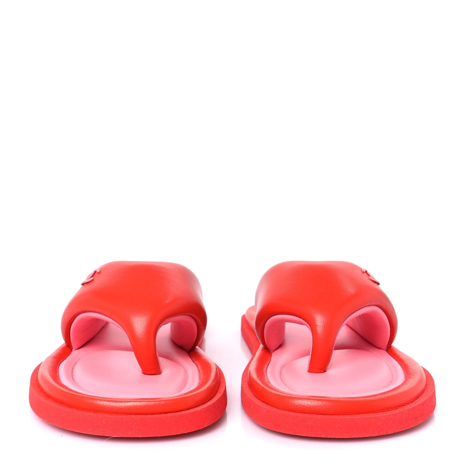 Lambskin Padded Pool Thong Sandals 37 Light Red Pink
