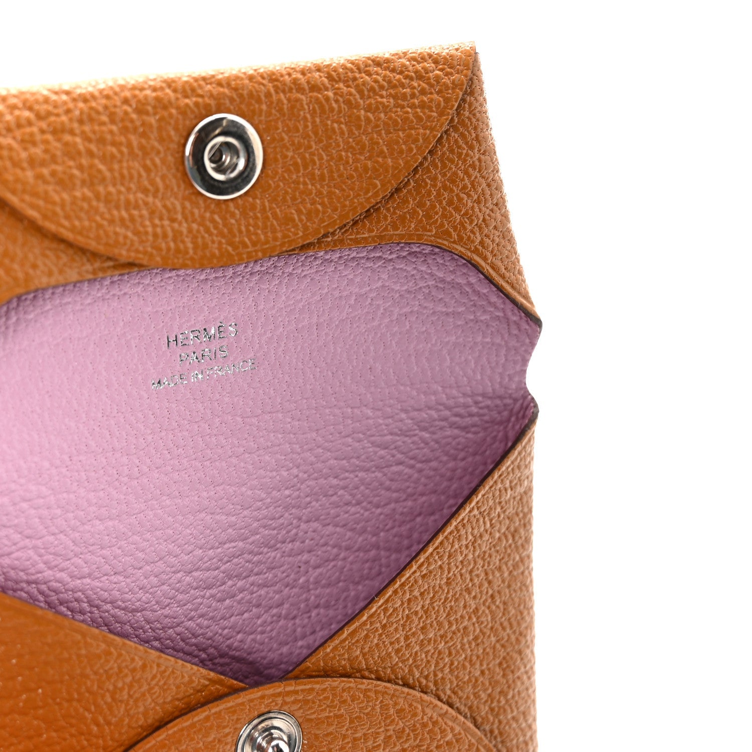Chevre Mysore Bastia Verso Coin Purse Caramel Mauve Sylvestre