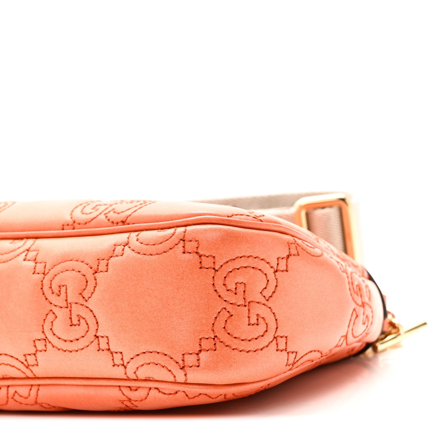 Calfskin GG Matelasse Chain Handbag Deep Orange Natural