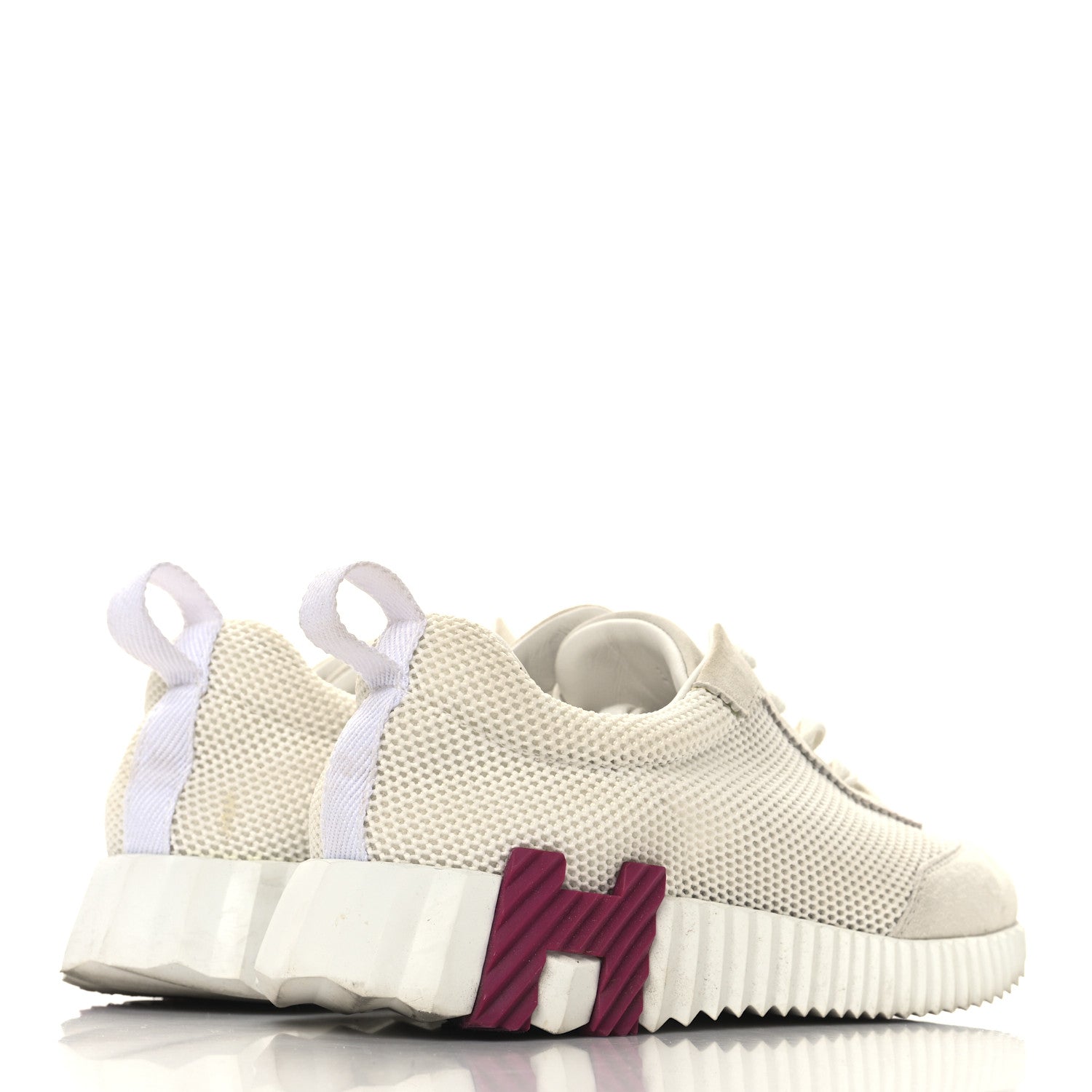 Air Mesh Suede Goatskin Bouncing Sneakers 36 White Orange Pink