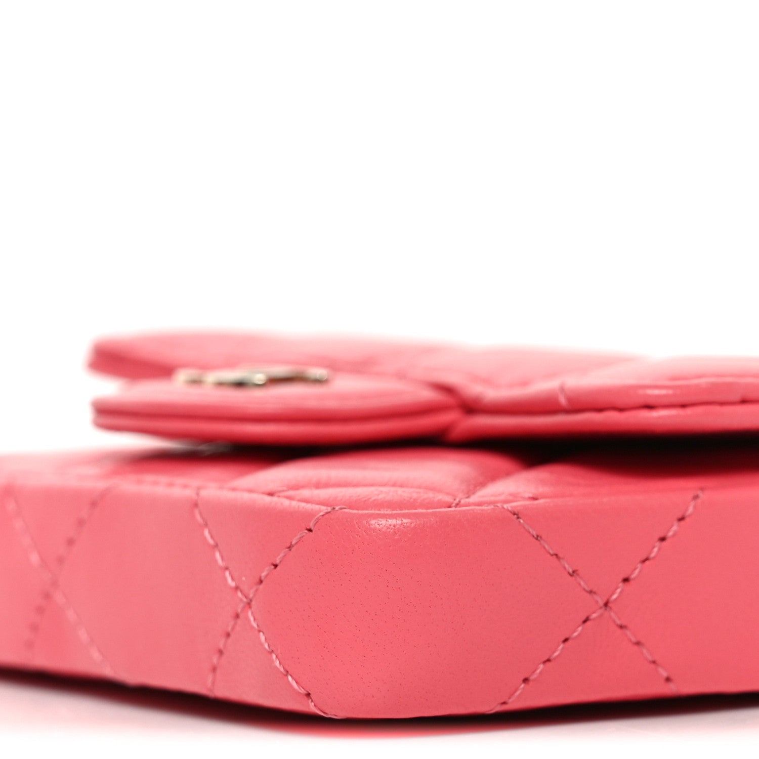 Lambskin Quilted Mini Chain Belt Bag Pink