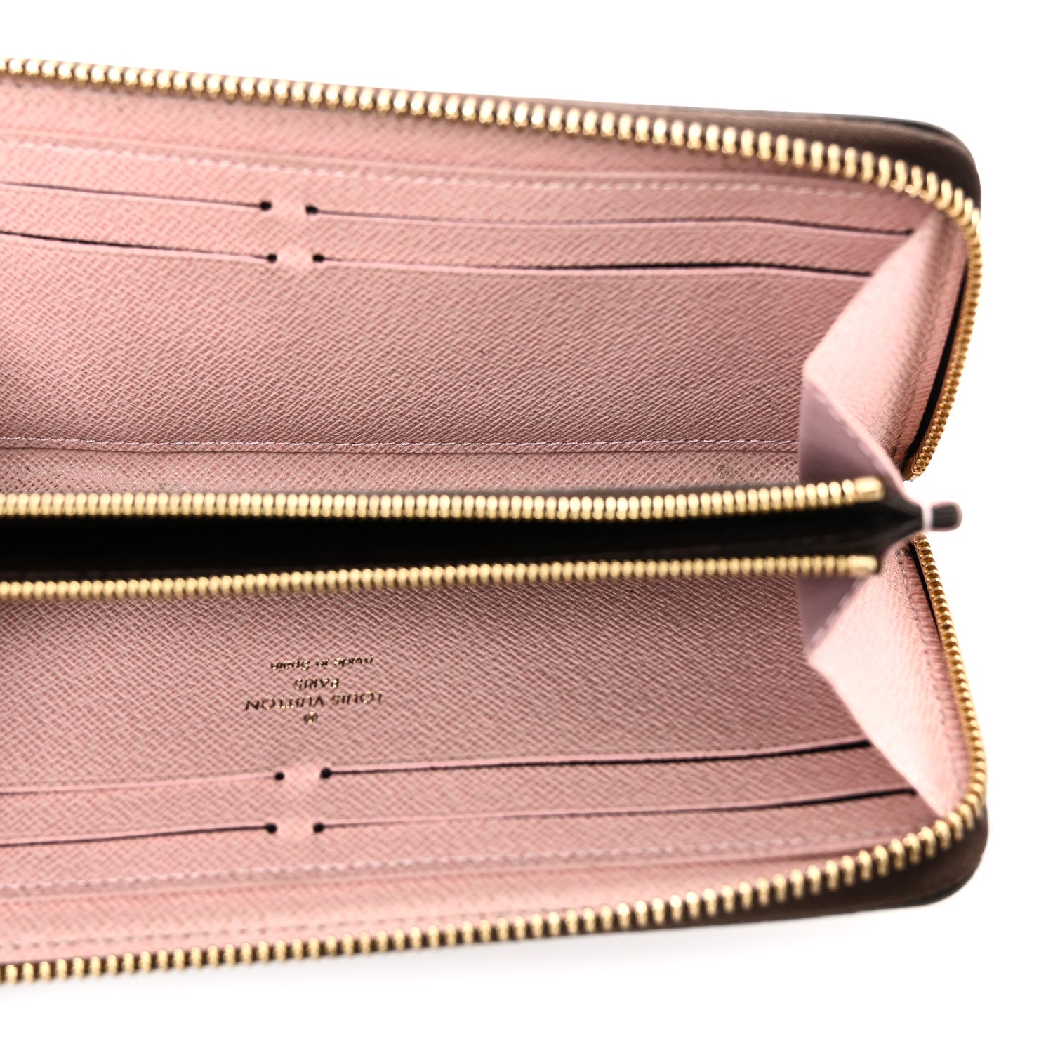 Damier Ebene Clemence Wallet Rose Ballerine