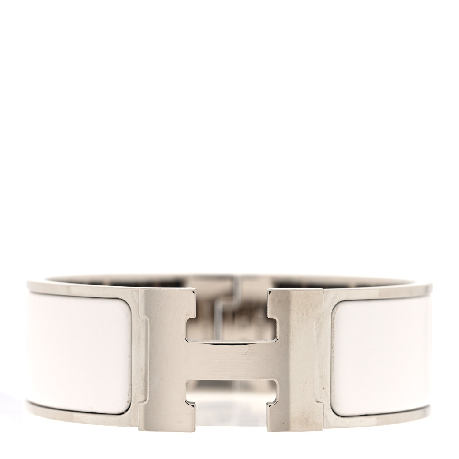 Enamel Wide Clic Clac H Bracelet PM White