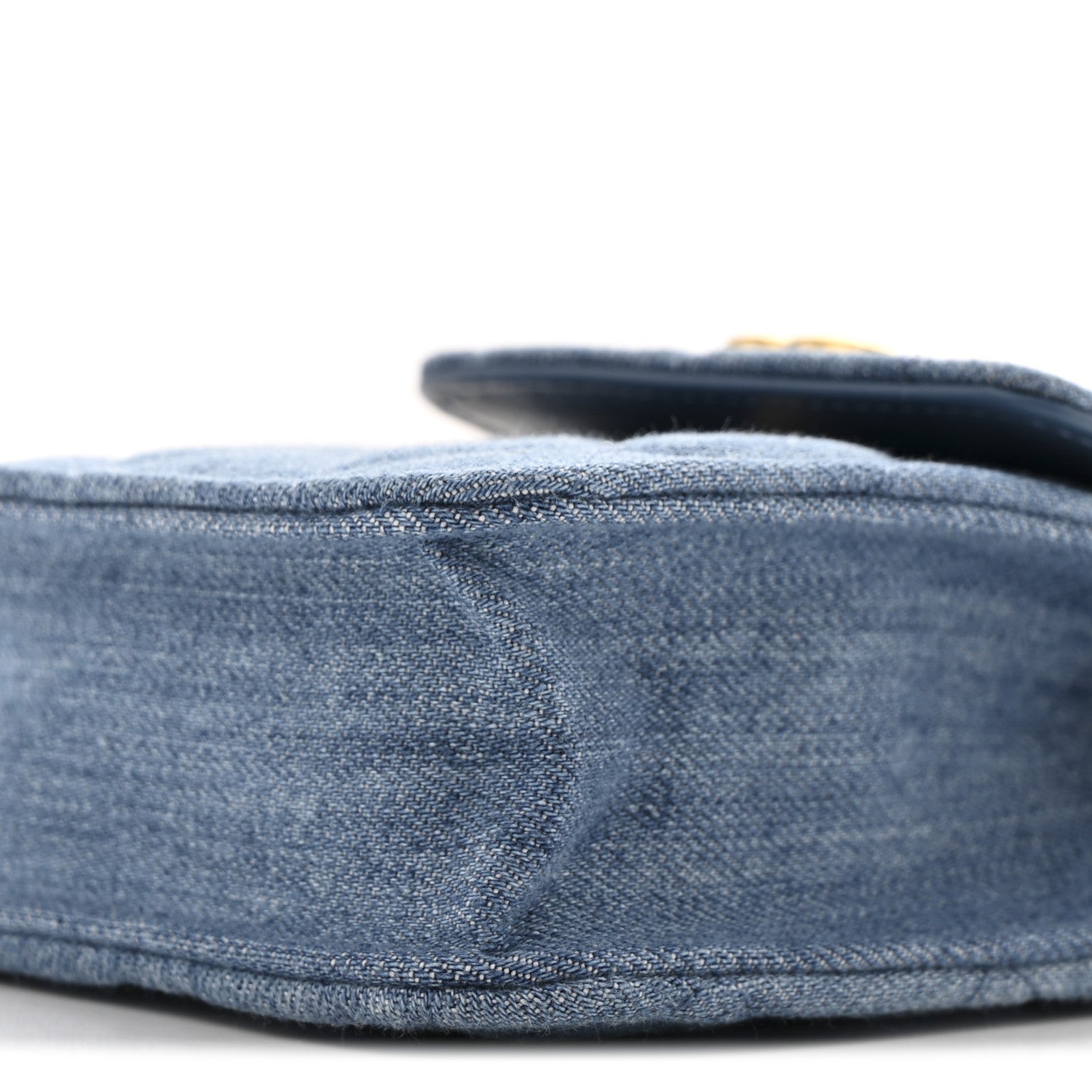 Denim Quilted Flap Mini Crossbody Blue