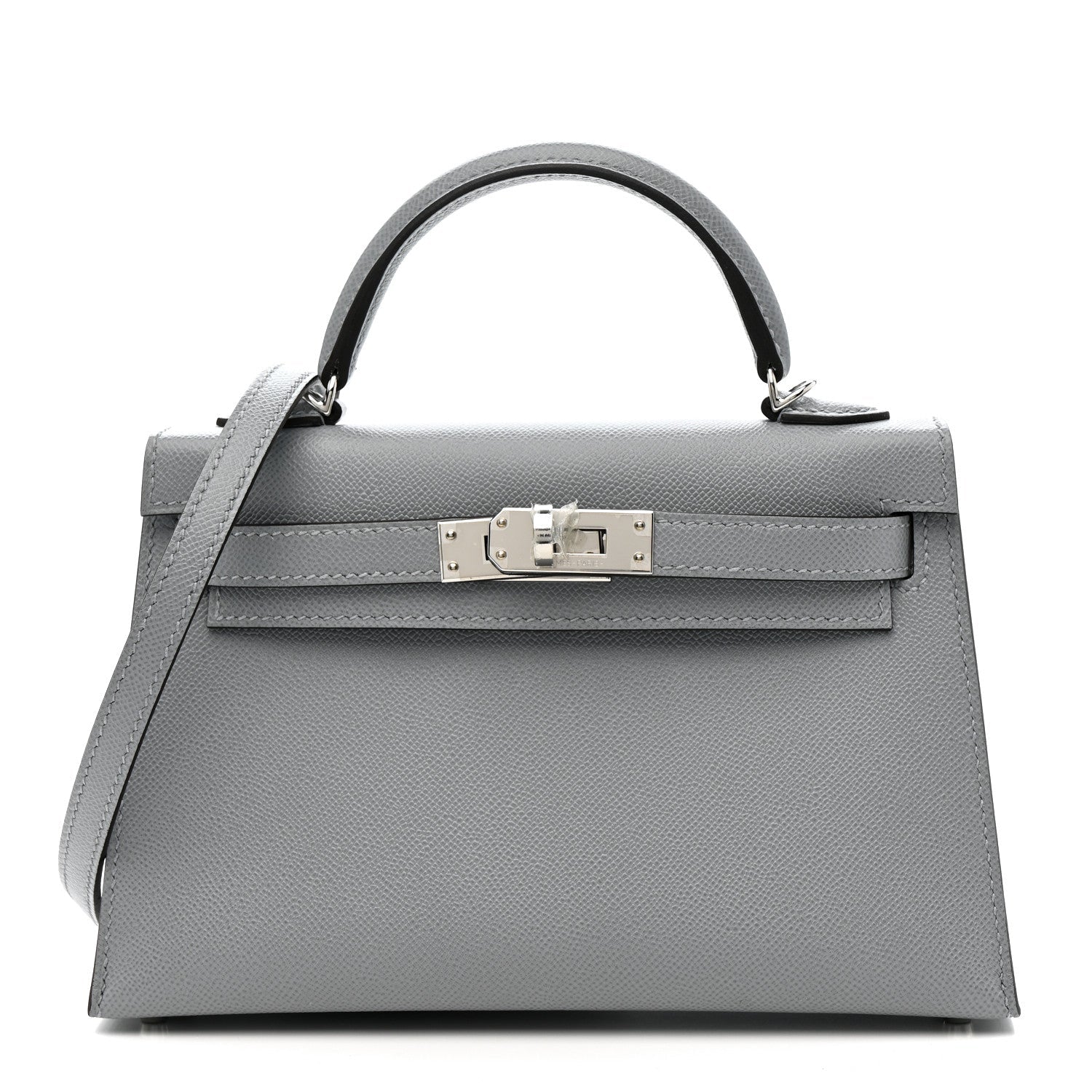Madame Calfskin Mini Kelly Sellier 20 Gris Pantin