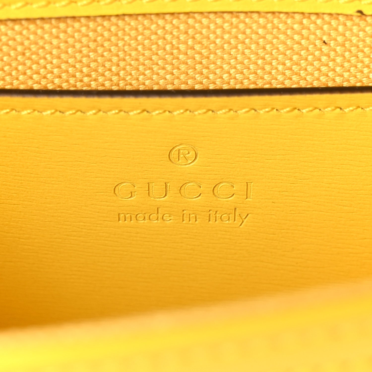 GG Monogram Scratch Lux Calfskin Mini Luce Shoulder Bag Yellow