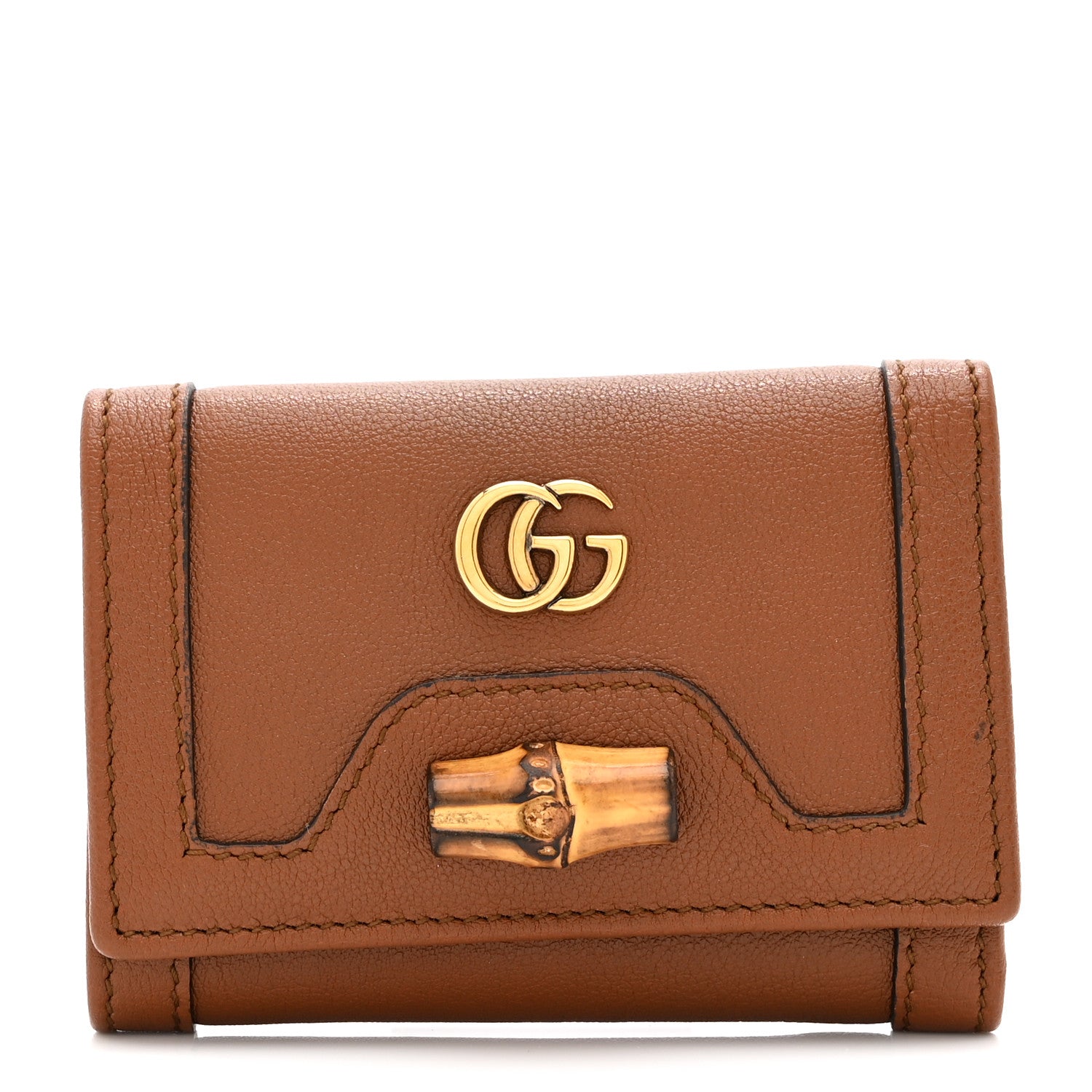 Wonka Grain Calfskin Diana Tri-Fold Wallet Cuir