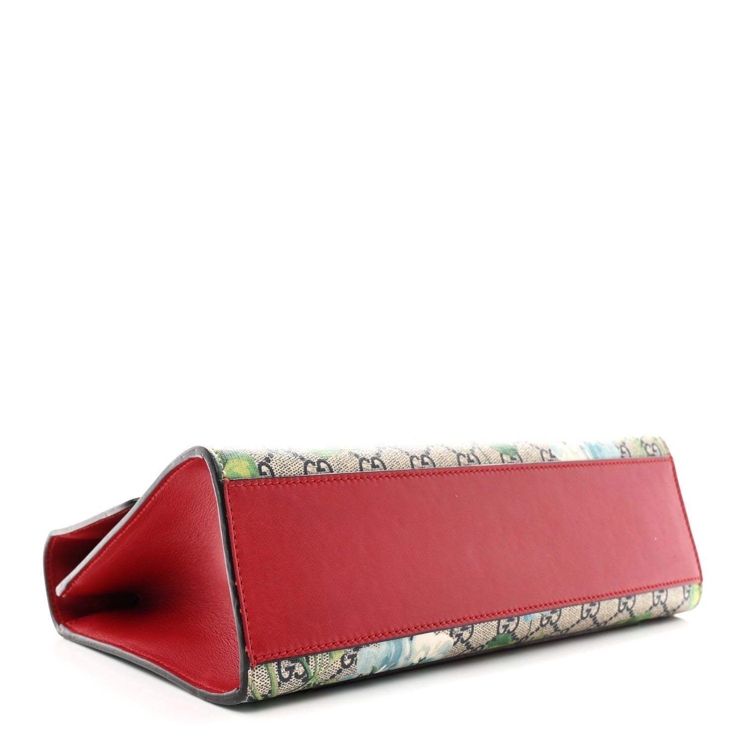 GG Supreme Monogram Blooms Medium Padlock Shoulder Bag Beige Blue Navy Hibiscus Red