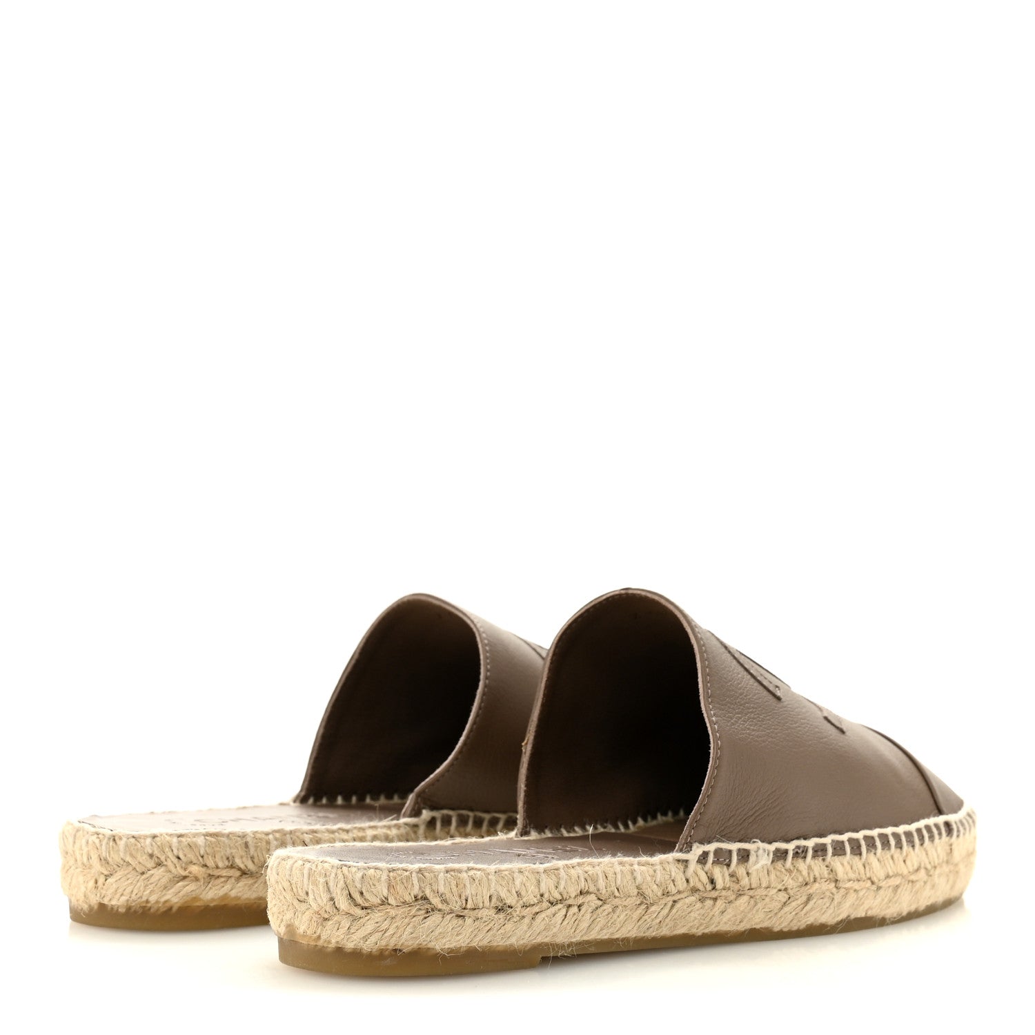 Calfskin CC Espadrille Mules 39 Dark Beige