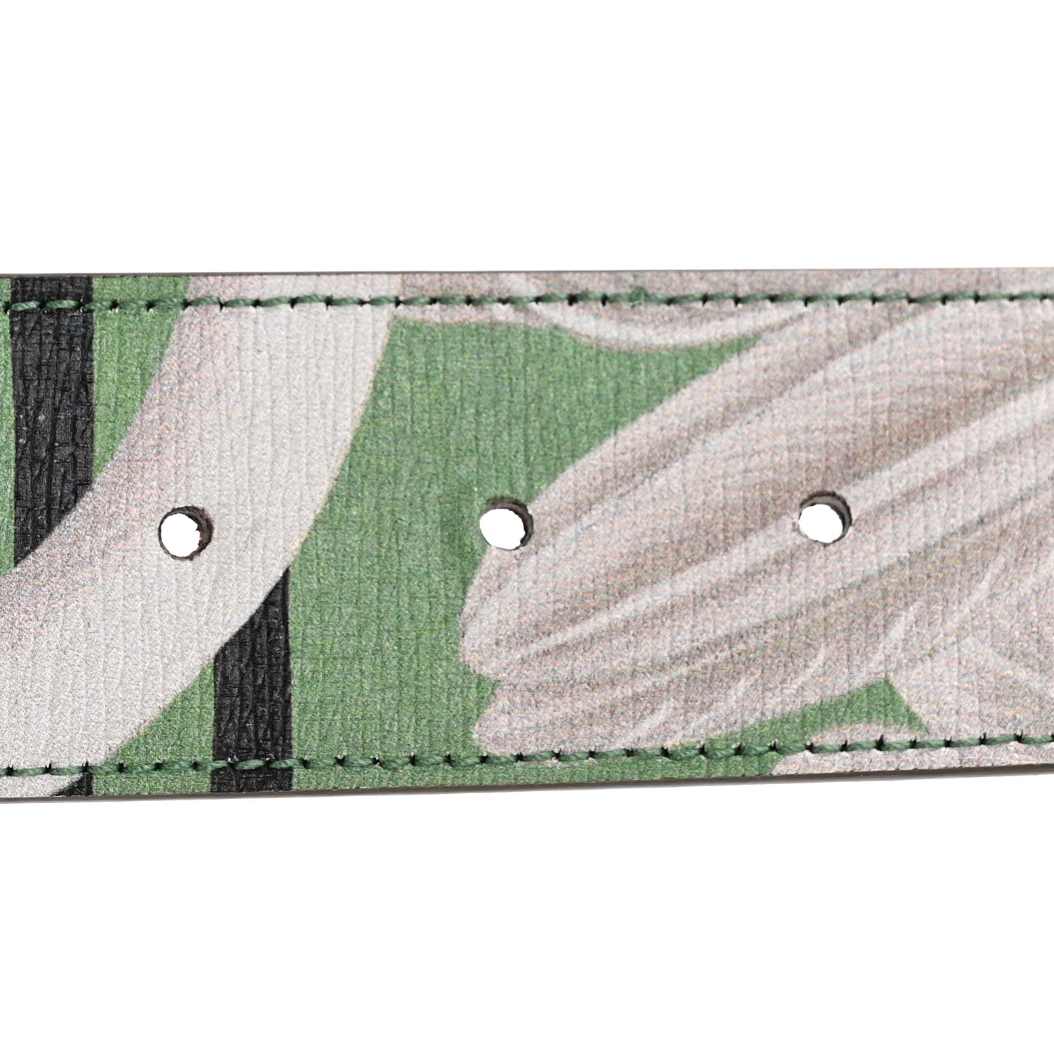Calfskin Floral Heron G Cube Memorable Buckle 40mm Belt 80 32 Pink Green Multicolor