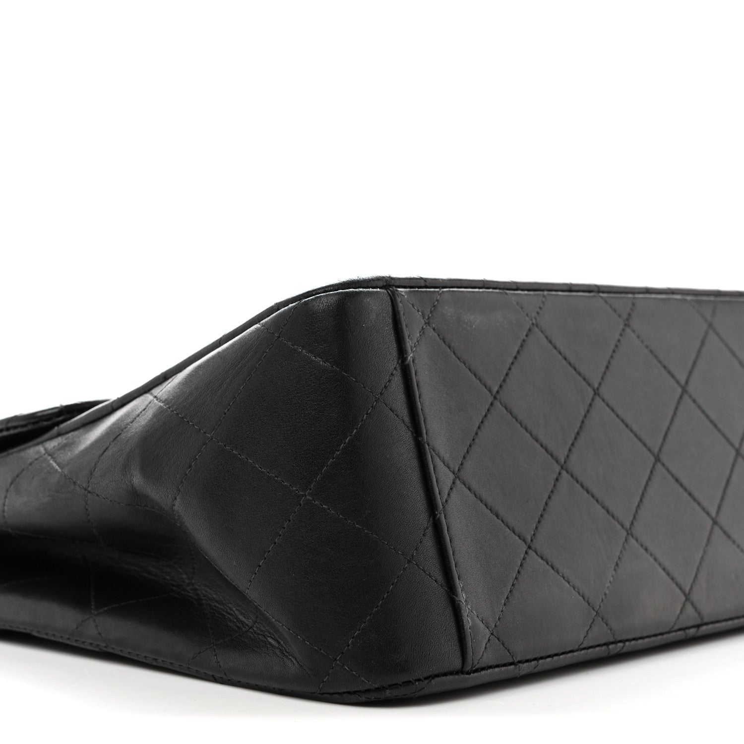 Lambskin Quilted XL Jumbo Single Flap Black