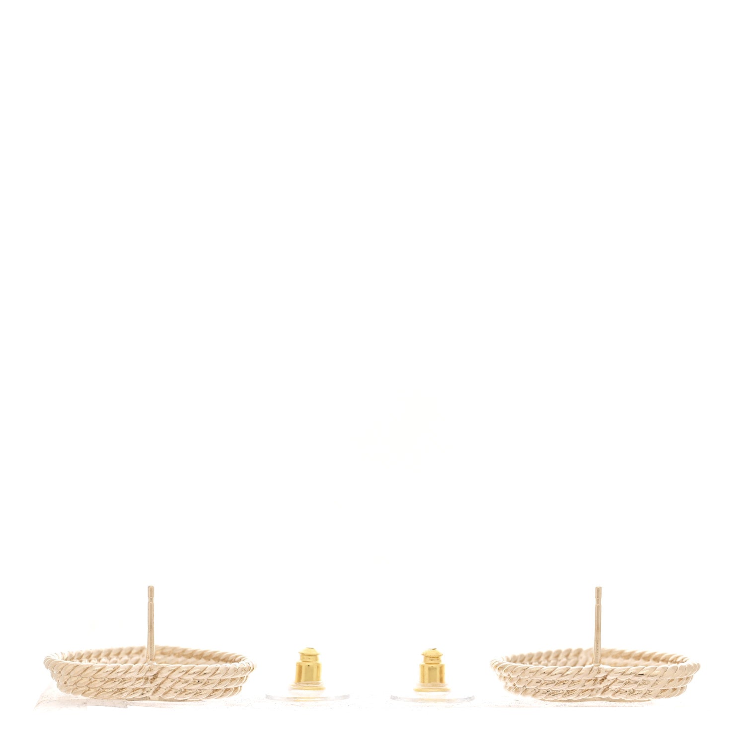 Crystal CC Twist Heart Earrings Gold
