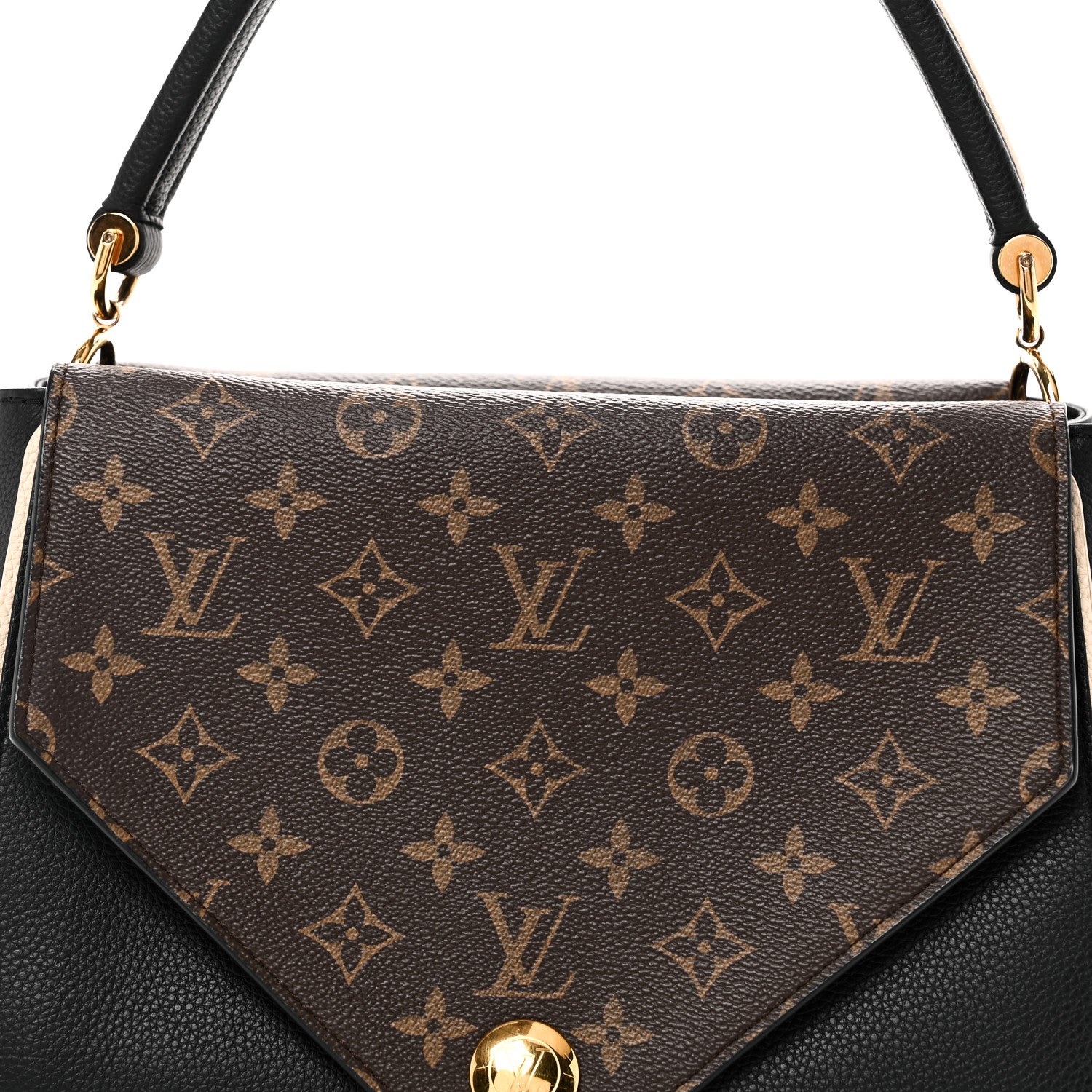 Grained Calfskin Monogram Double V Black