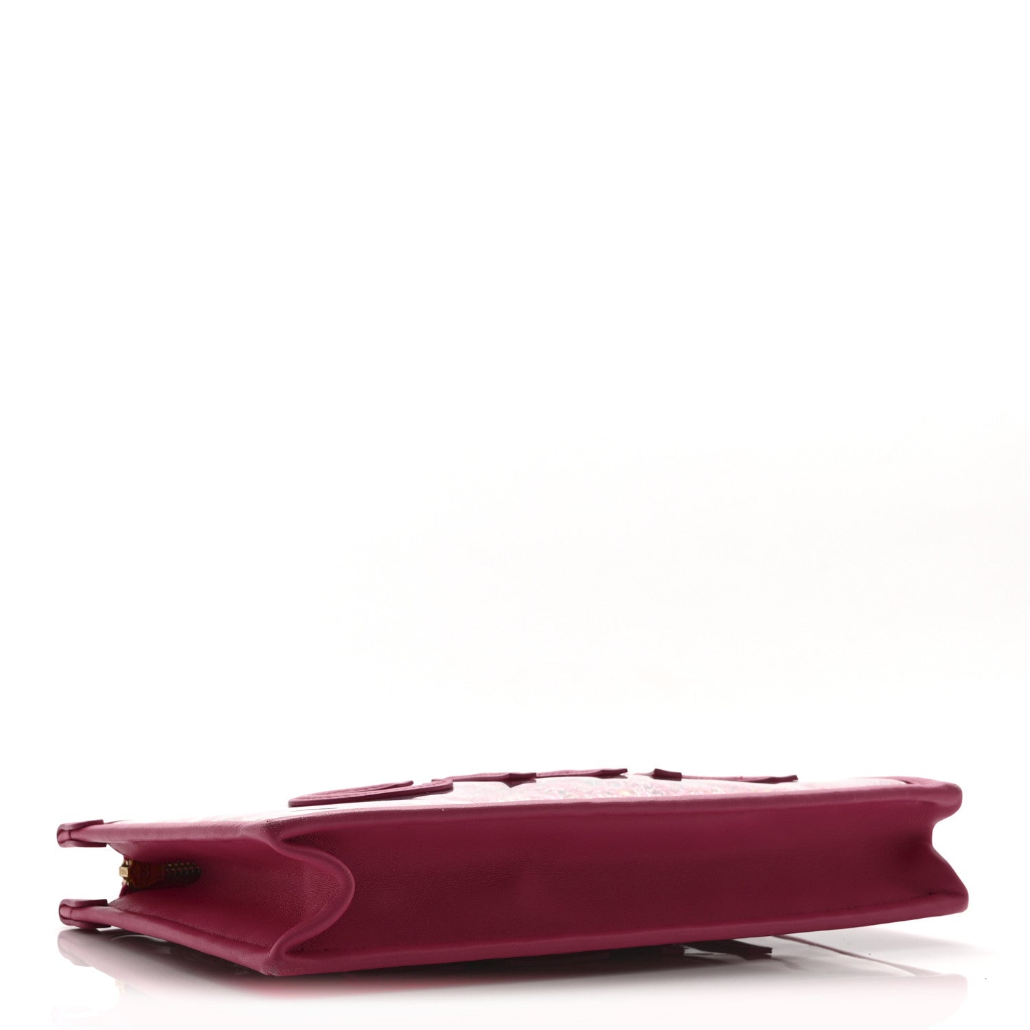 Tweed PVC Lambskin Wristlet Pouch Pink