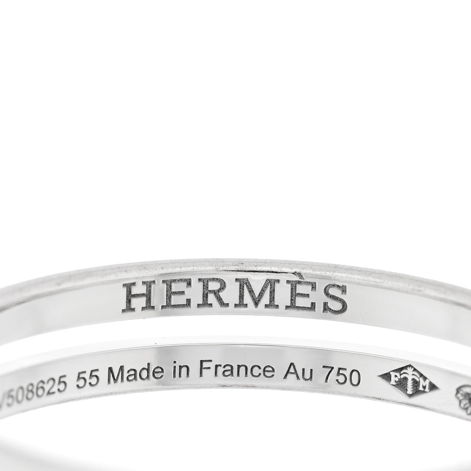 18K White Gold Ariane Wedding Band Ring 55 7.25