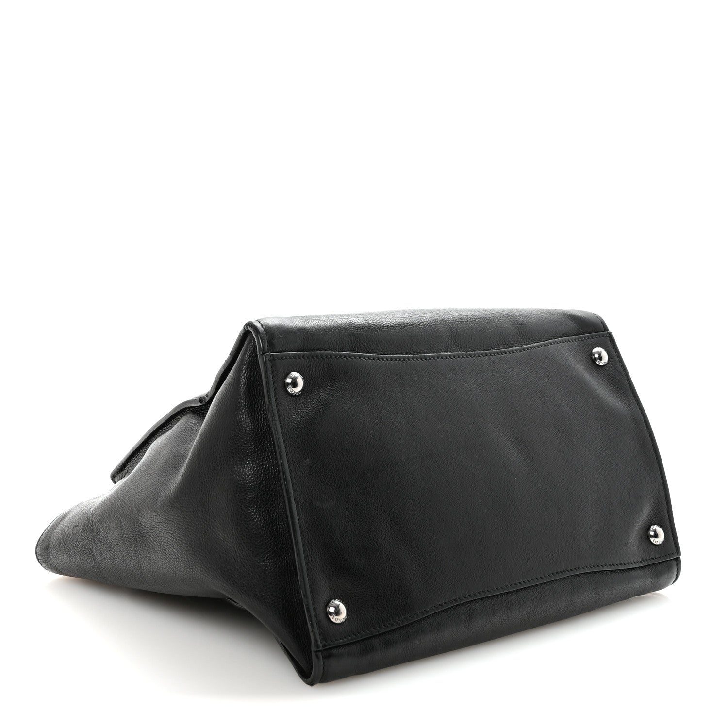 Glace Calf Twin Pocket Tote Black