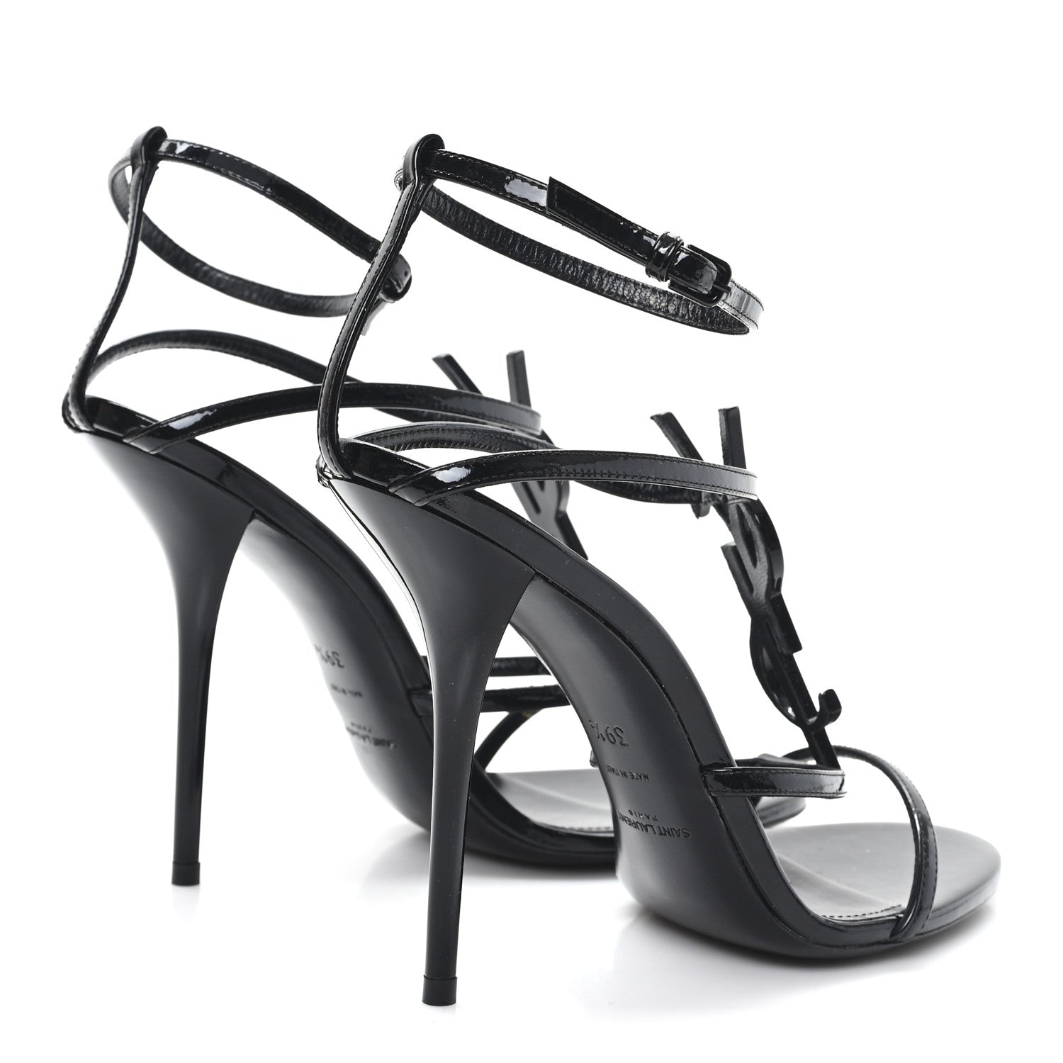 Patent Cassandra 100 Ankle Strap Sandals 39.5 Black