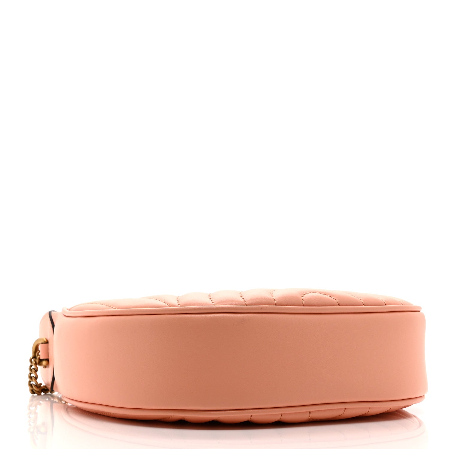 Calfskin Vertical Ring Matelasse Mini GG Marmont Half Moon Hobo Peachy Chic