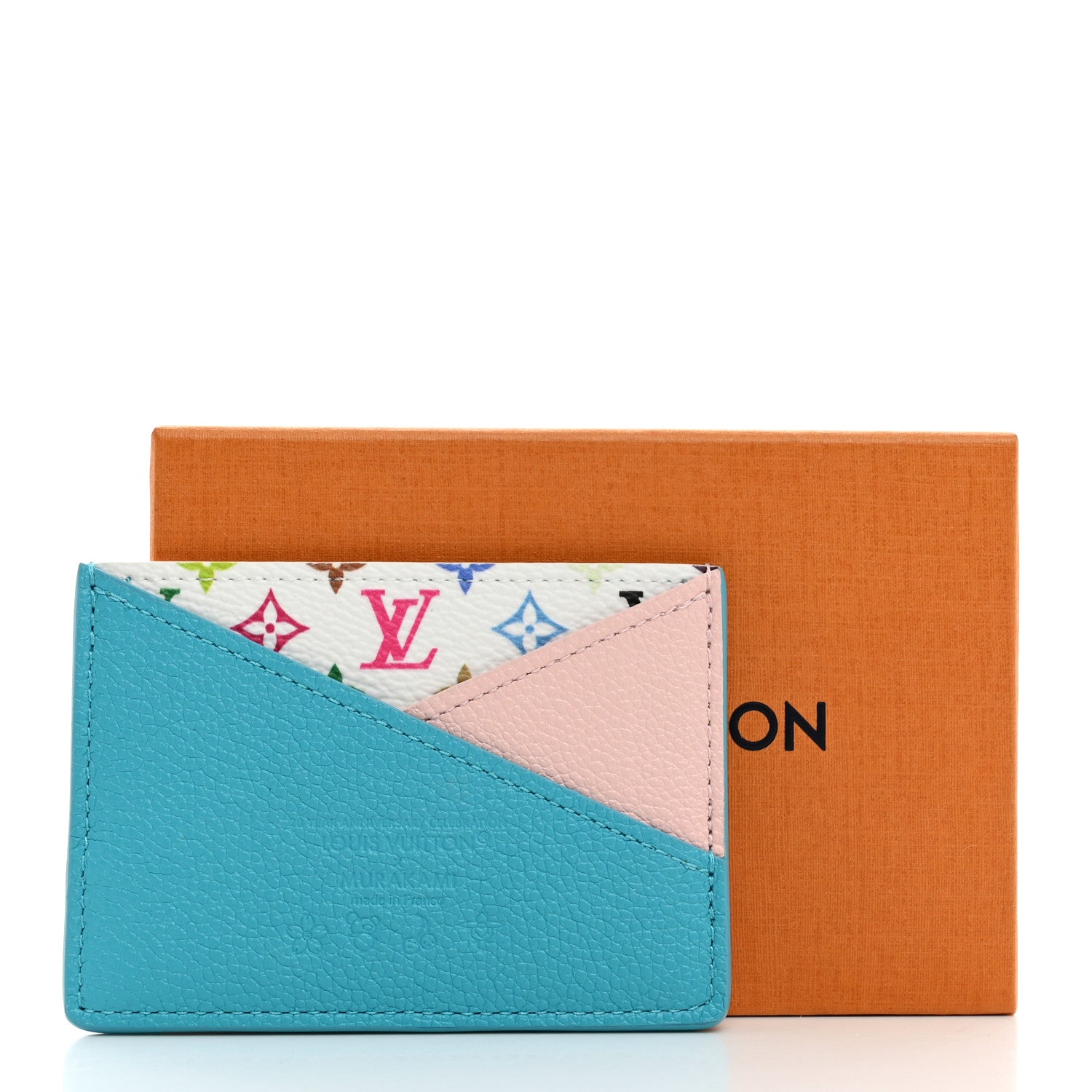 LV X TM Monogram Multicolor Criss-Cross Card Holder Kabira Blue Rose