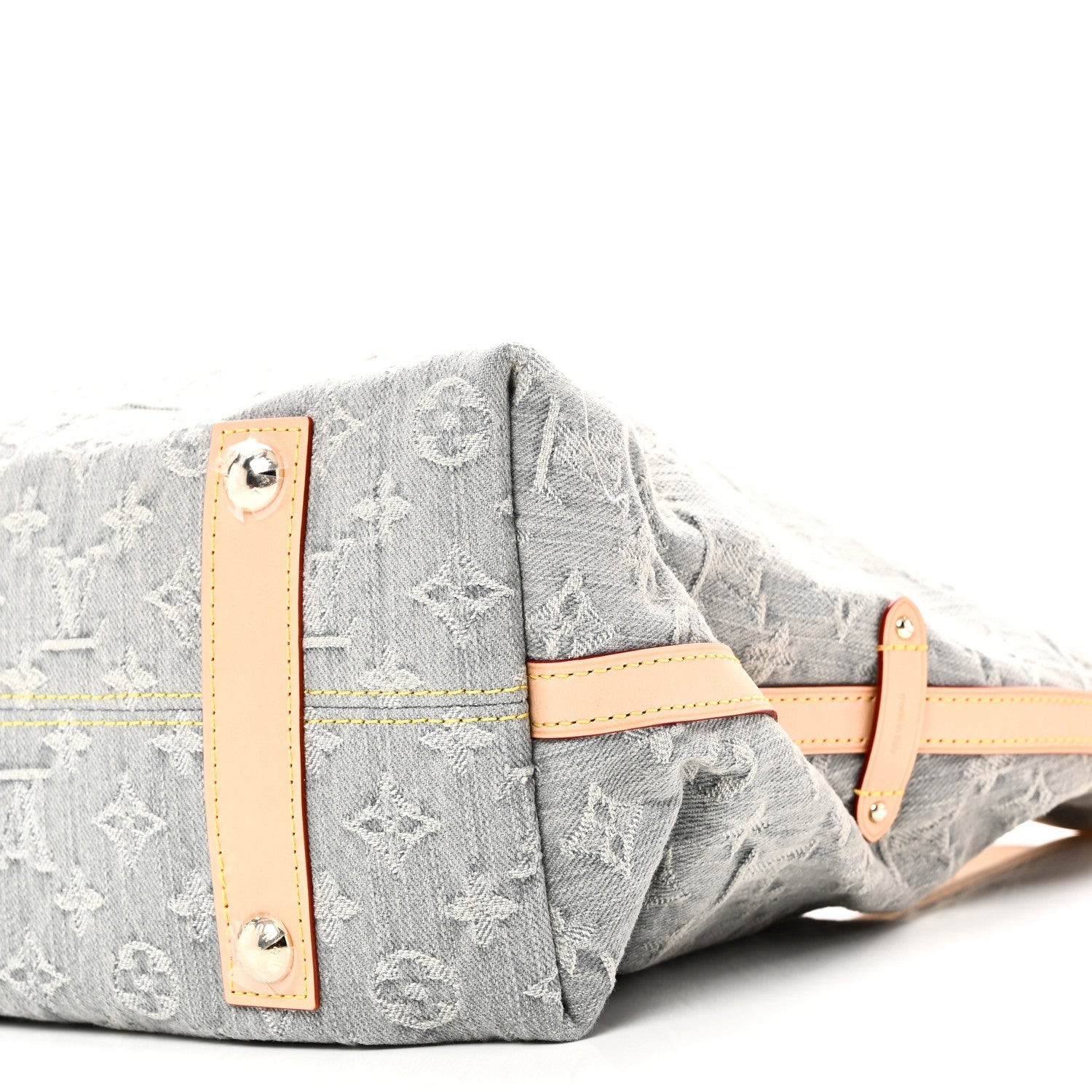 Monogram Denim CarryAll MM Washed Grey