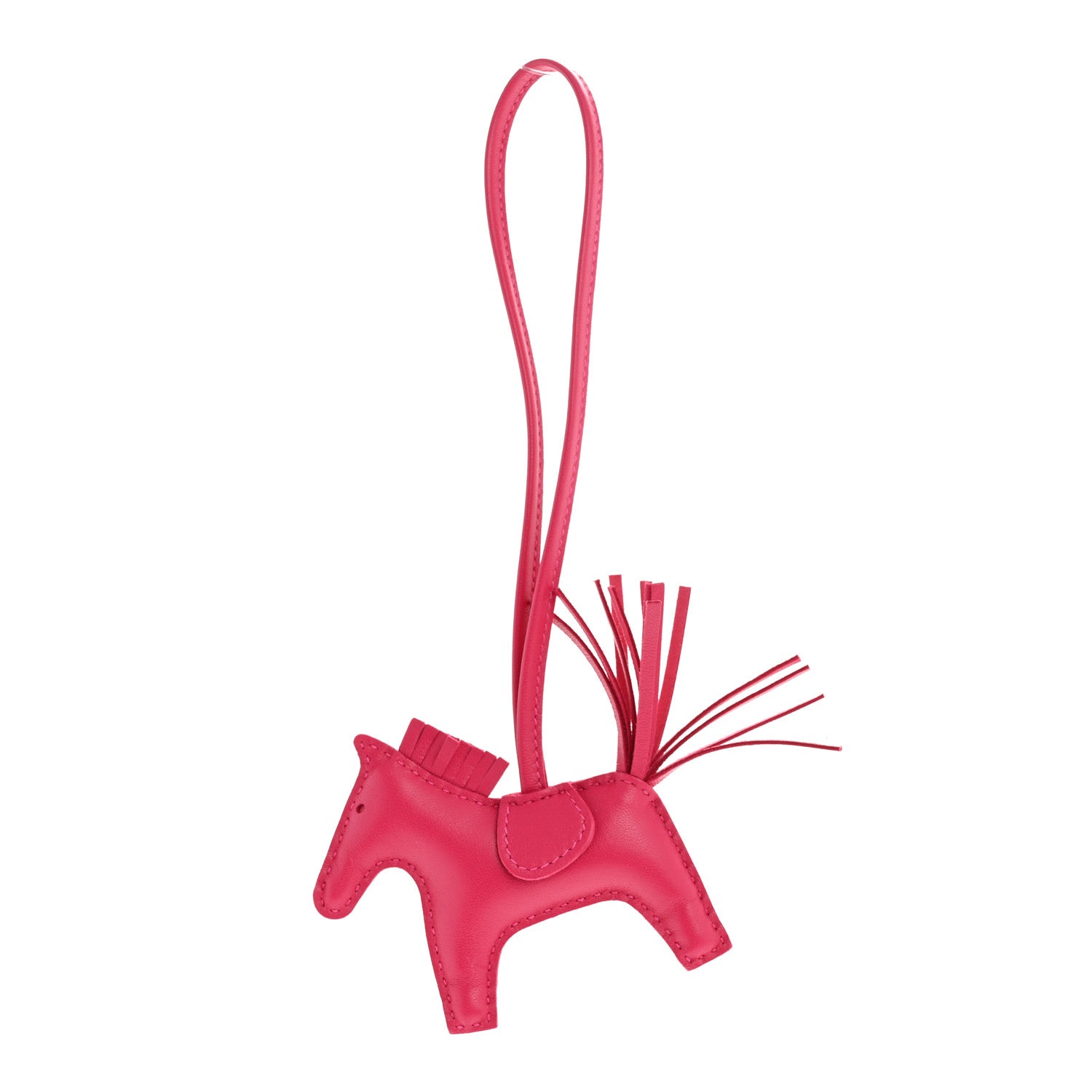 Milo Lambskin Grigri Rodeo Horse Bag Charm PM Rose Mexico