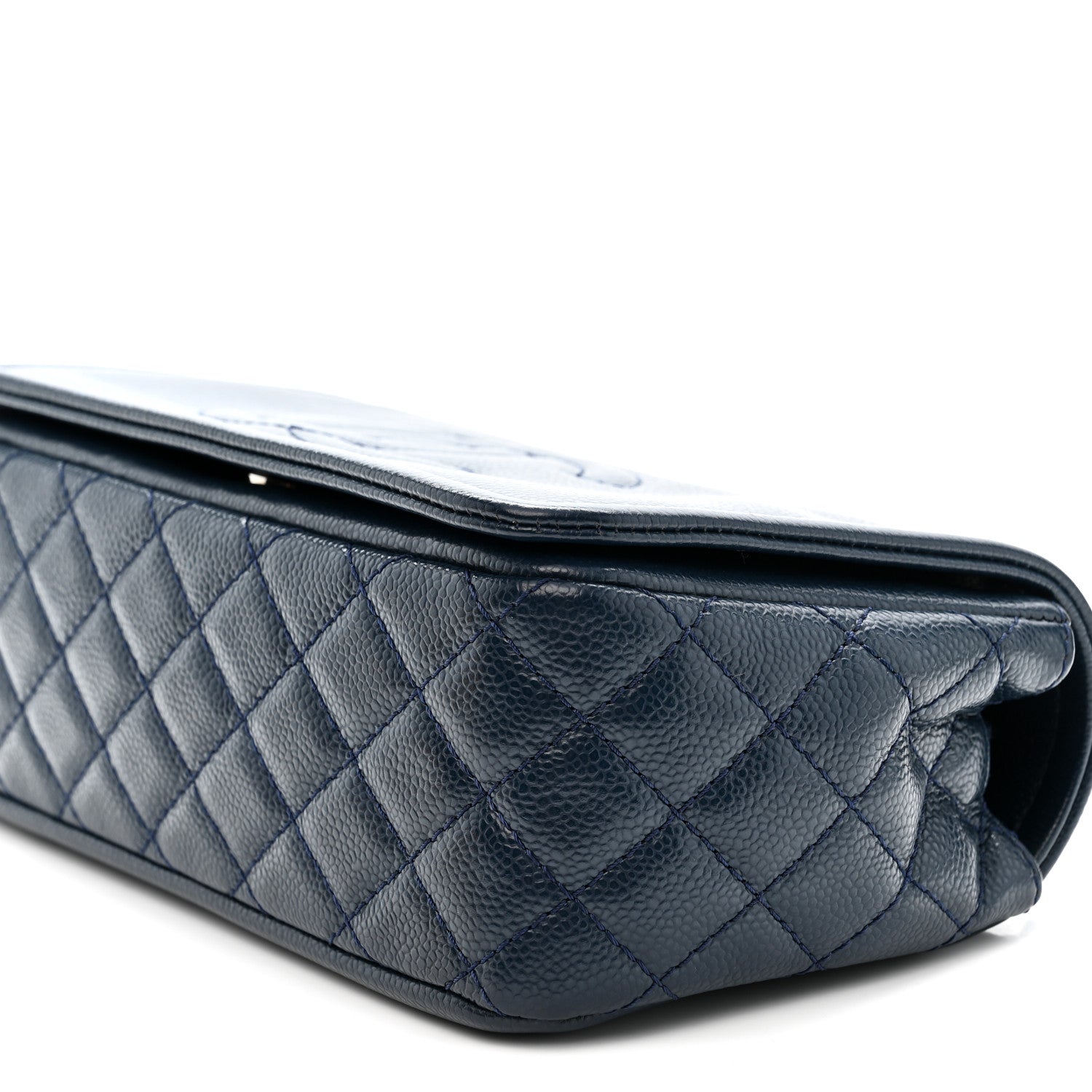 Caviar Medium Timeless CC Flap Navy Blue